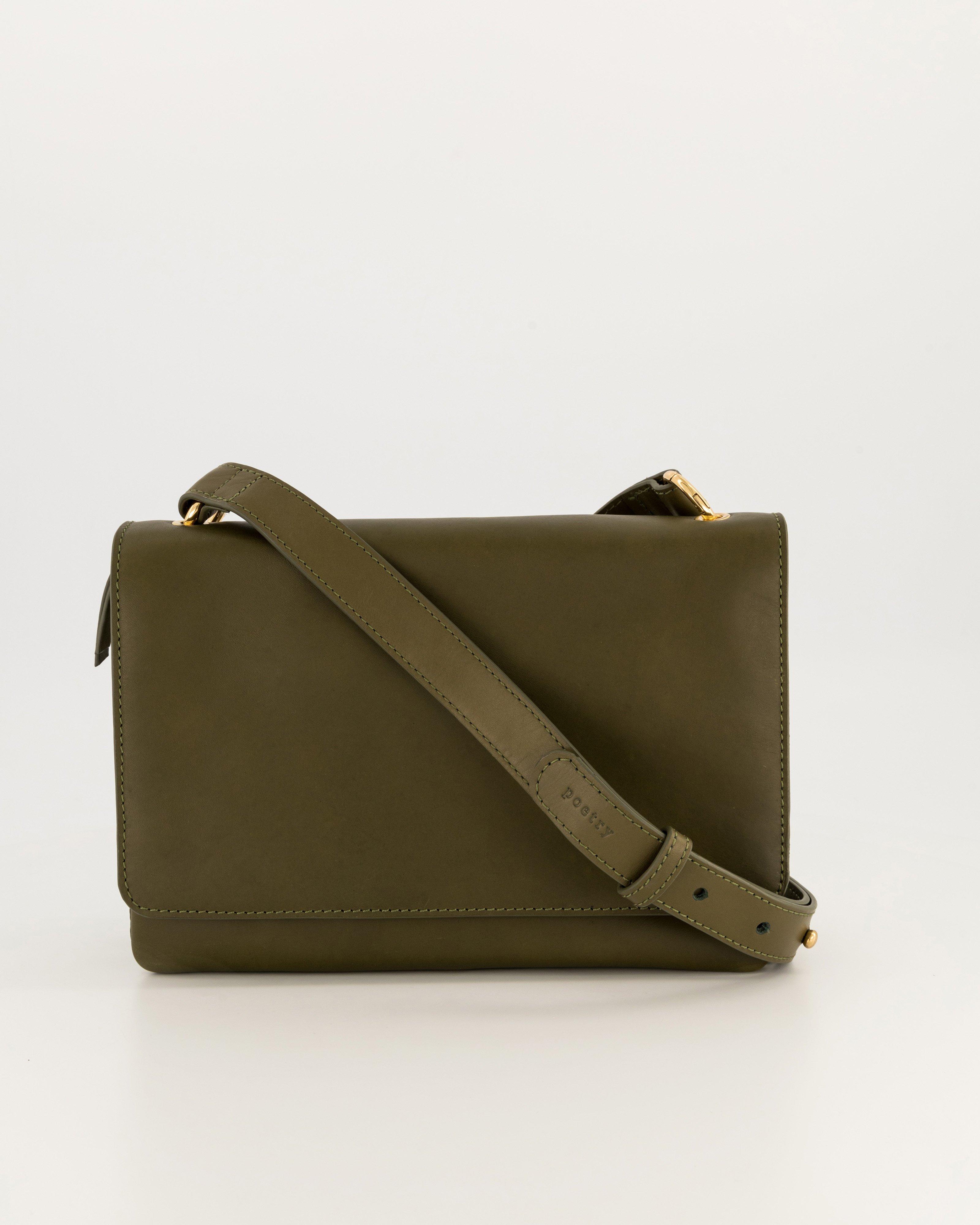 Phebe Colourblock Satchel Crossbody Bag -  olive