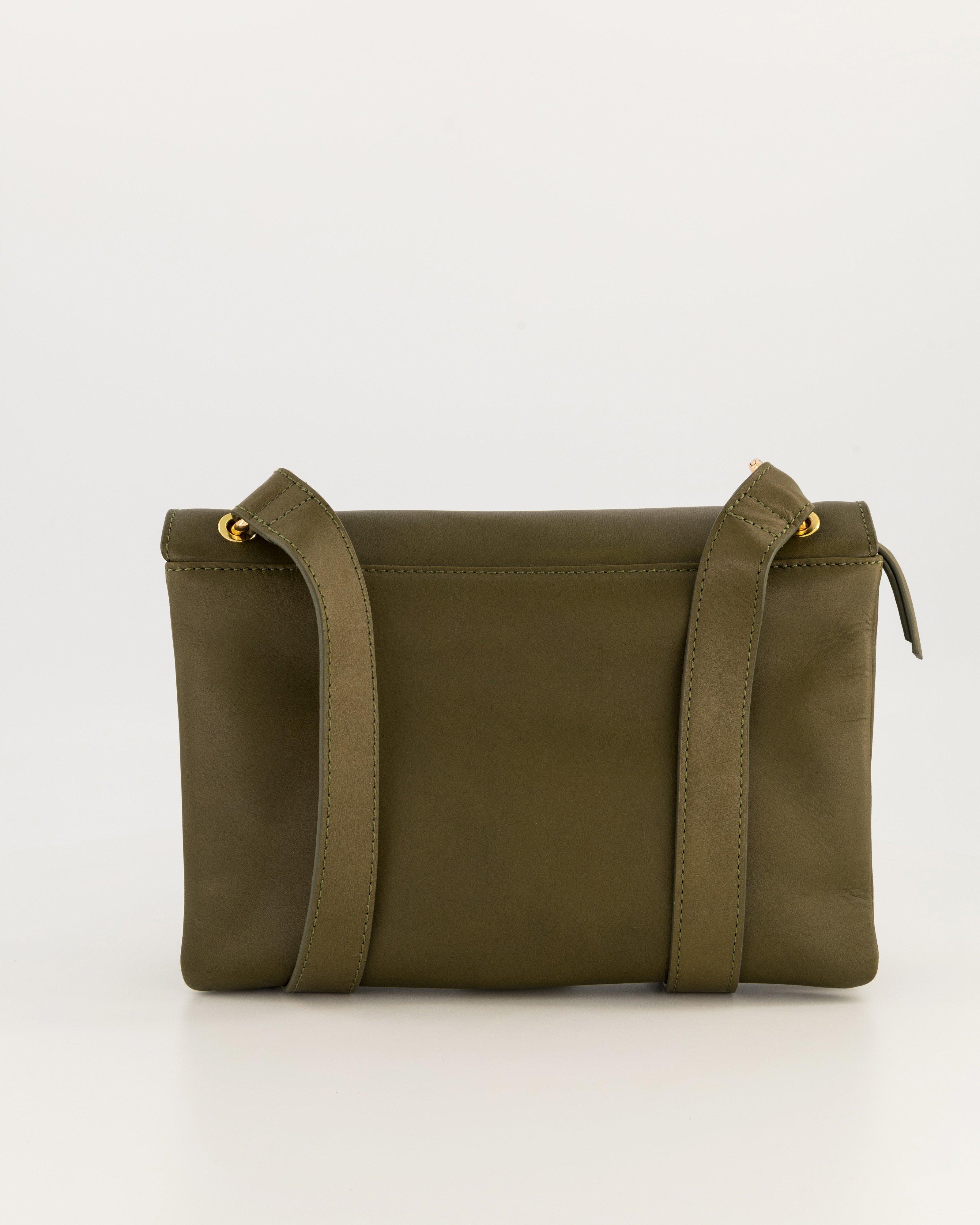 Phebe Colourblock Satchel Crossbody Bag -  olive