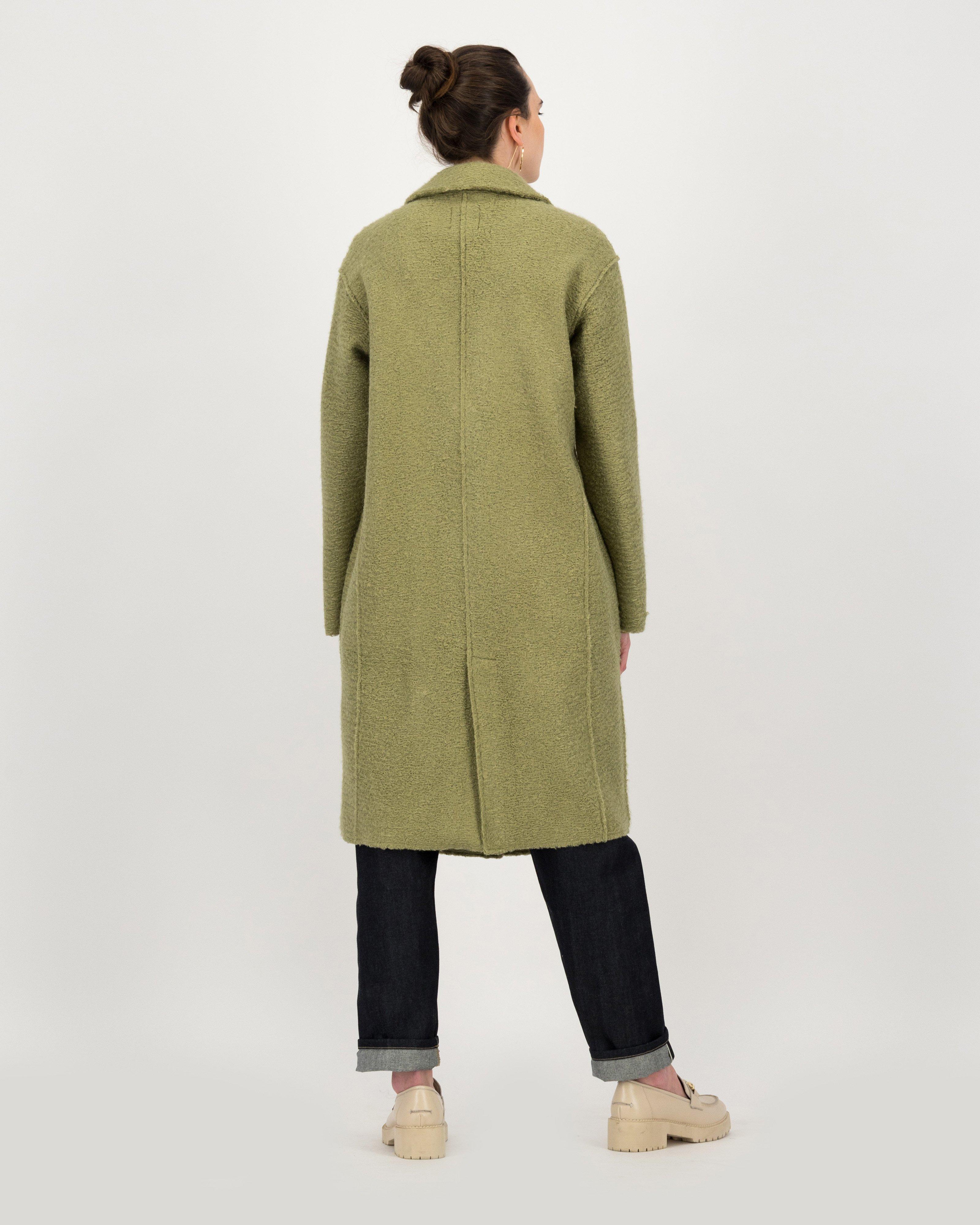 Poetry Jewel Textured Coat -  sage