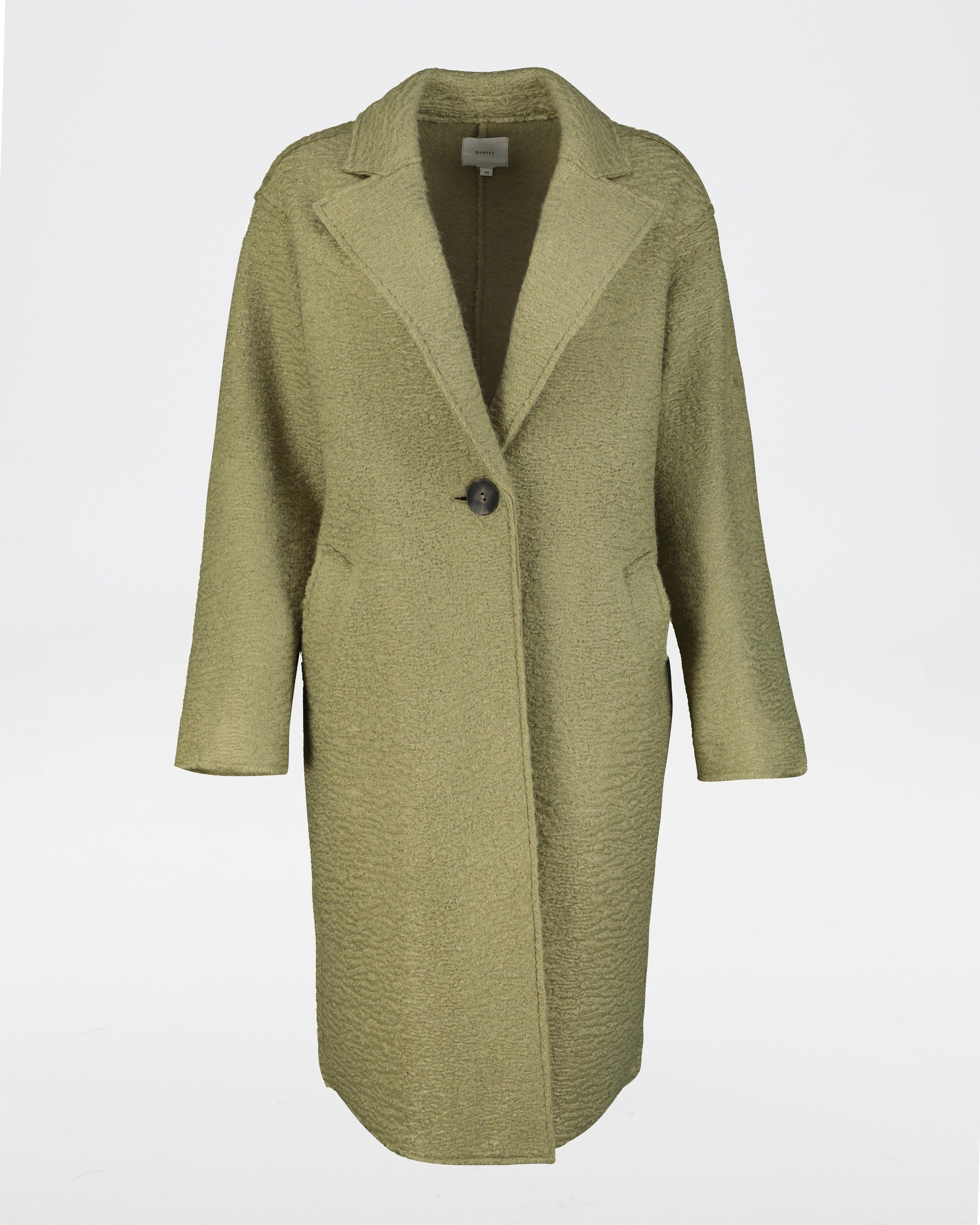 Poetry Jewel Textured Coat -  sage