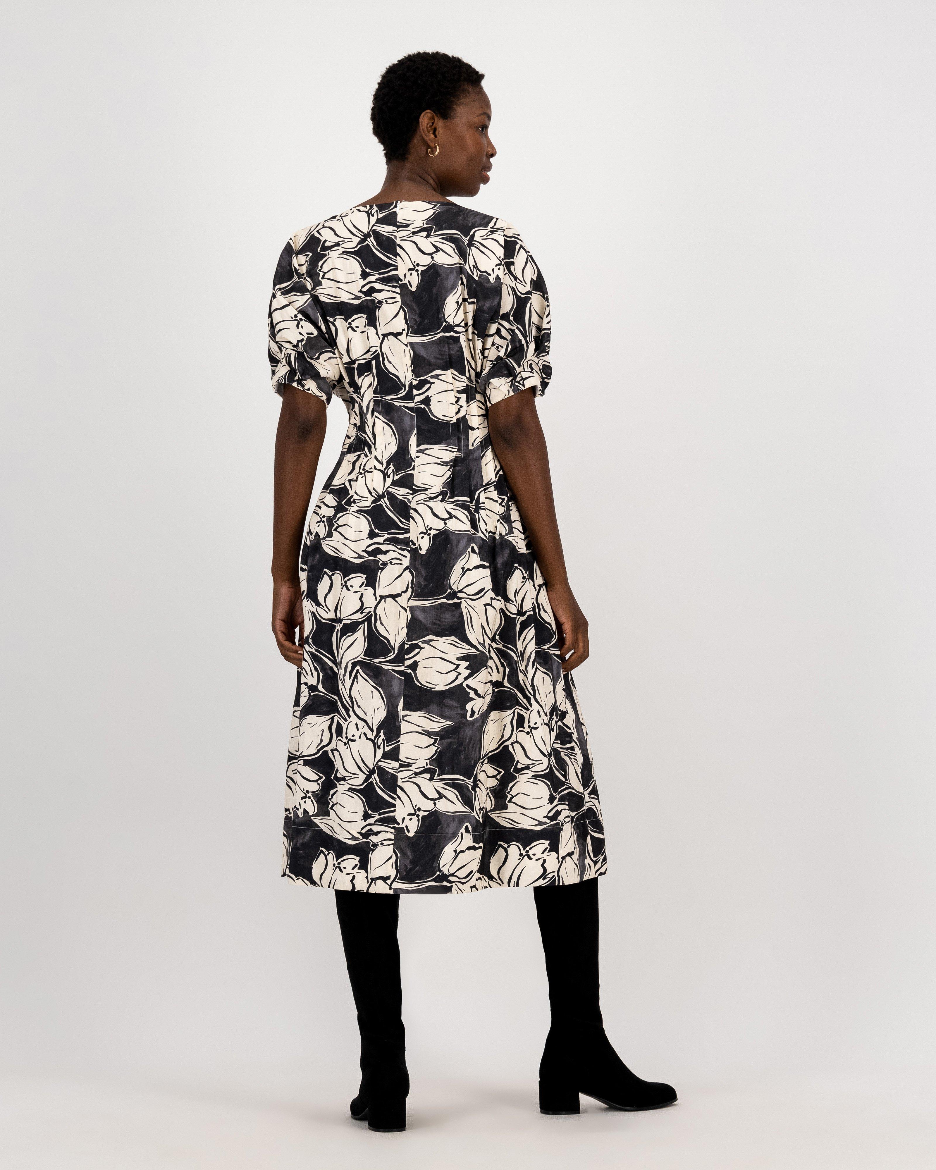 Viwe Printed Pleated Dress -  milk