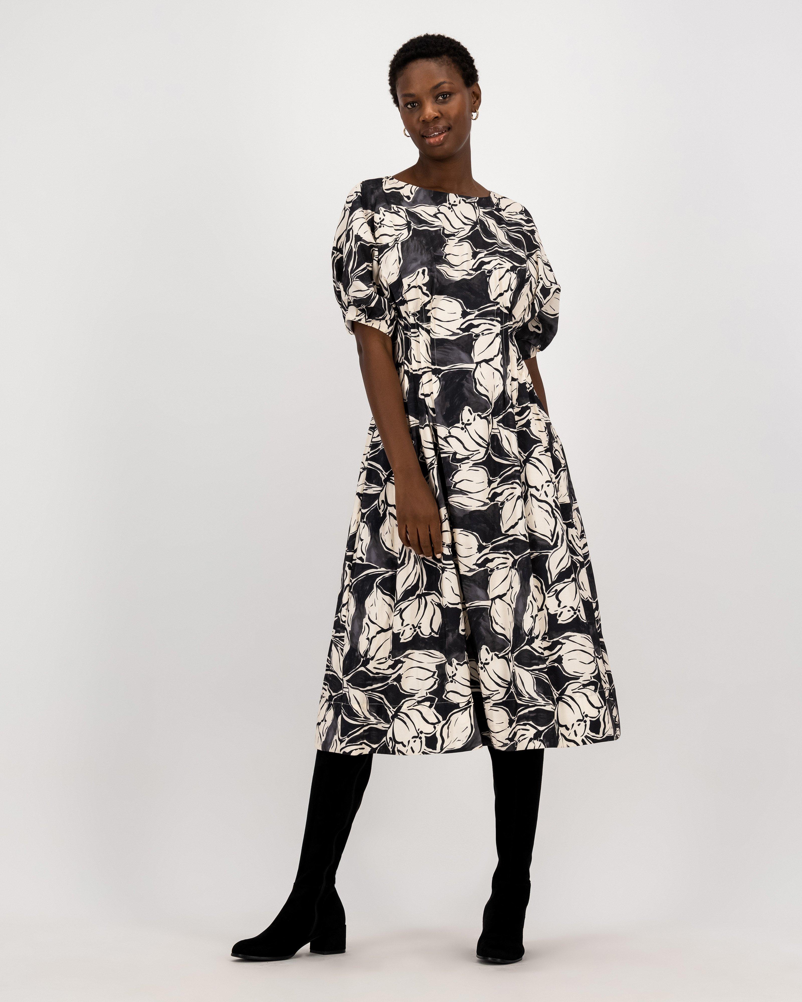 Viwe Printed Pleated Dress -  milk