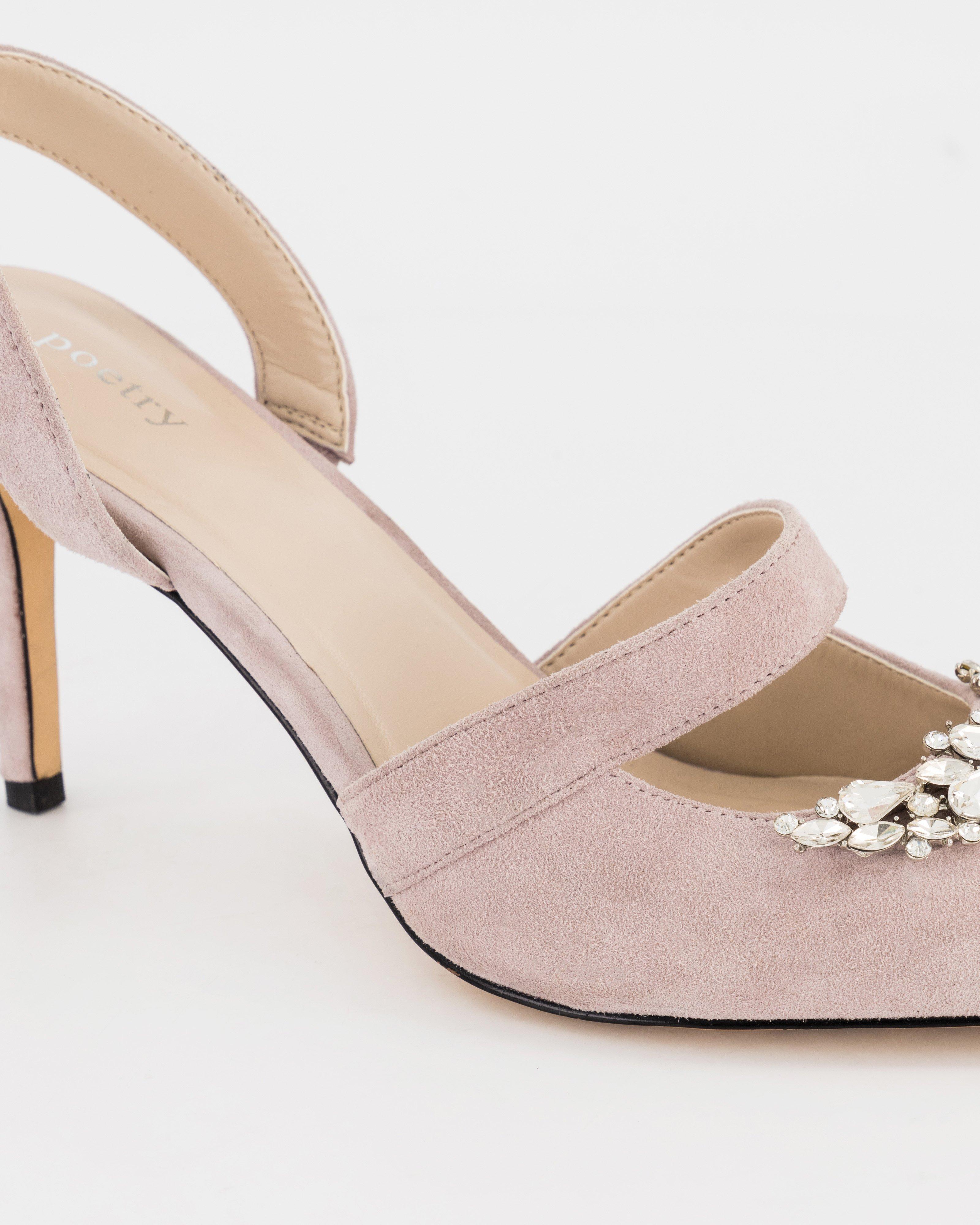 Saiorse Bling Suede Heel -  grey