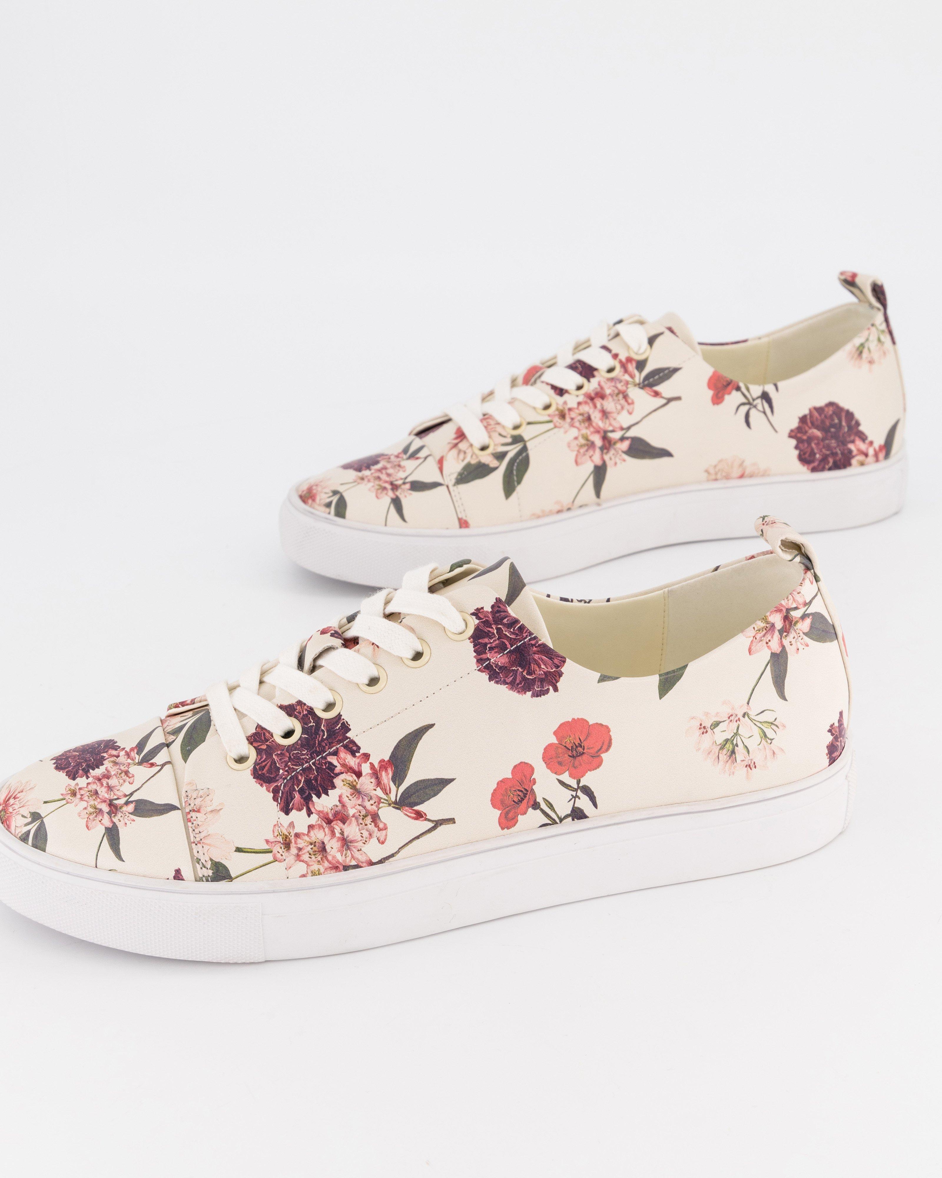 Fallon Print Sneaker -  nude