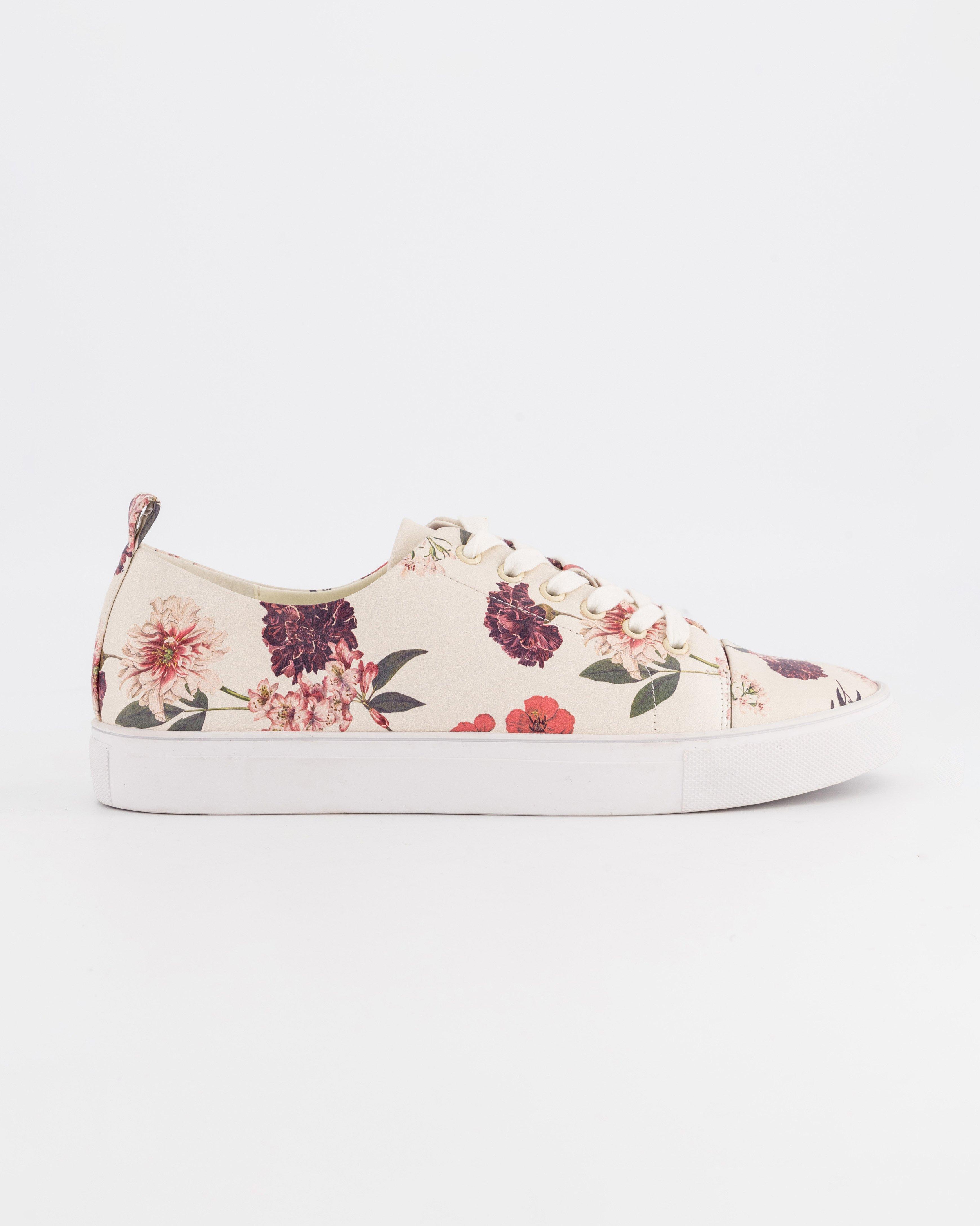 Fallon Print Sneaker -  nude