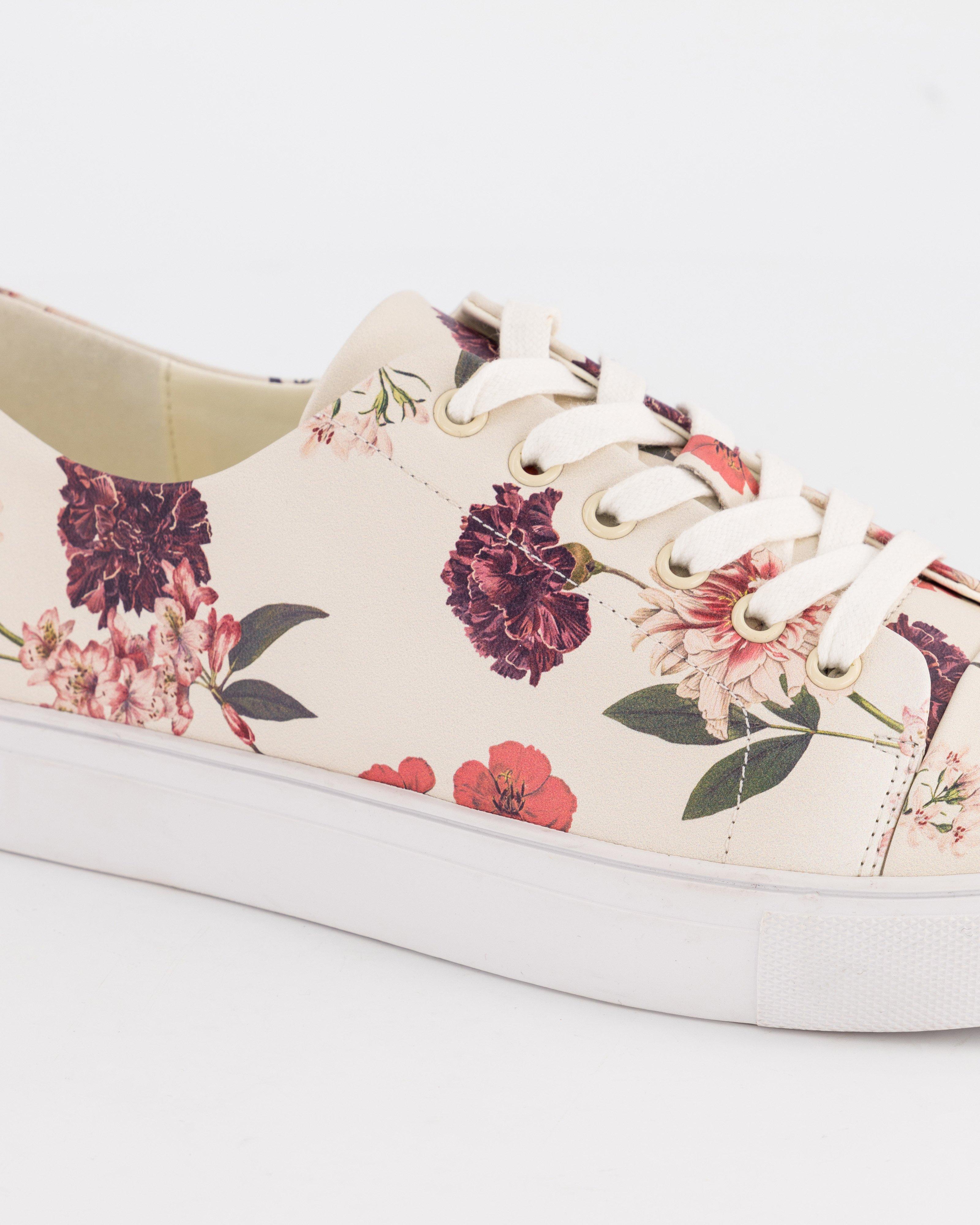 Fallon Print Sneaker -  nude