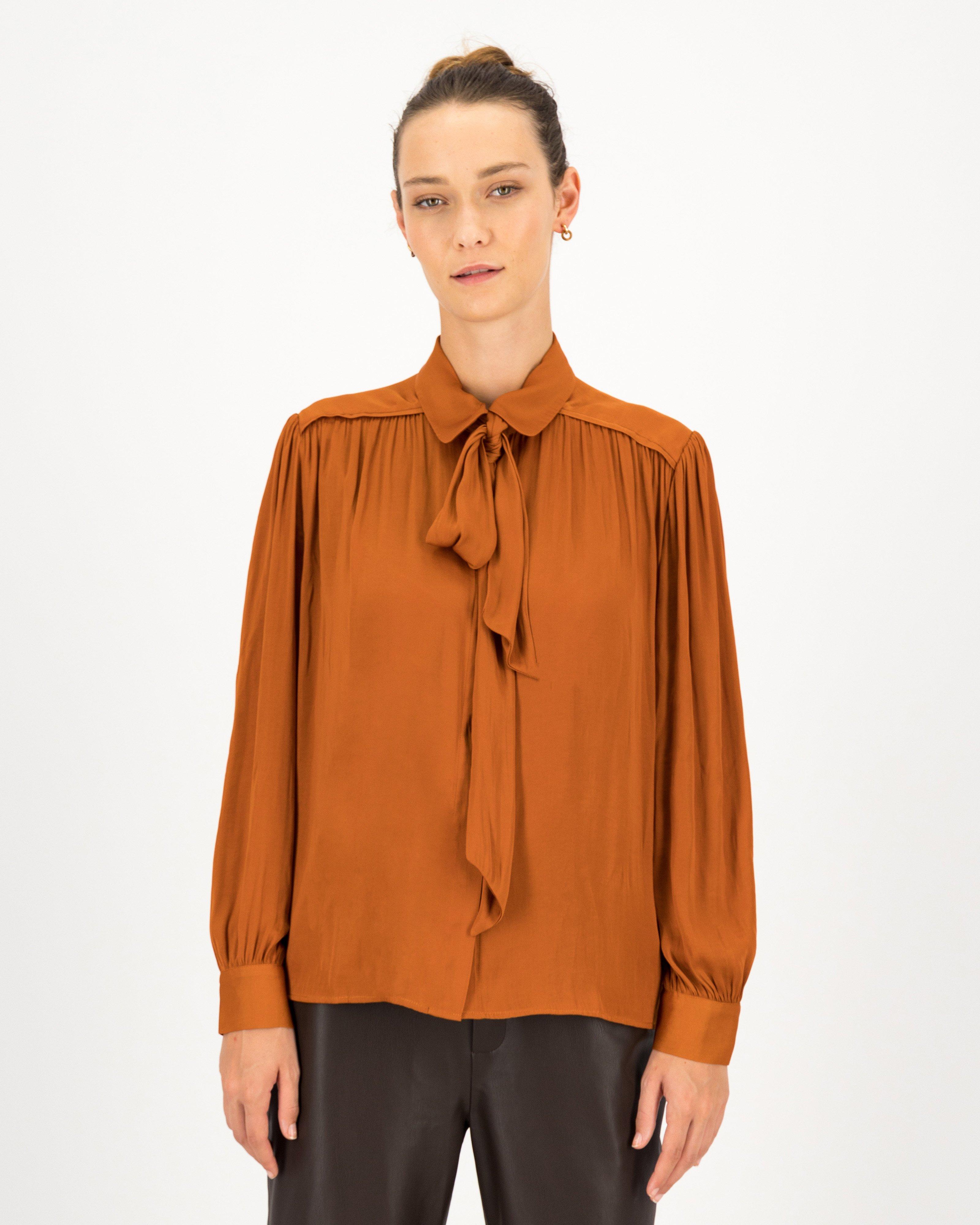 Sileta Kitty Bow Blouse -  rust