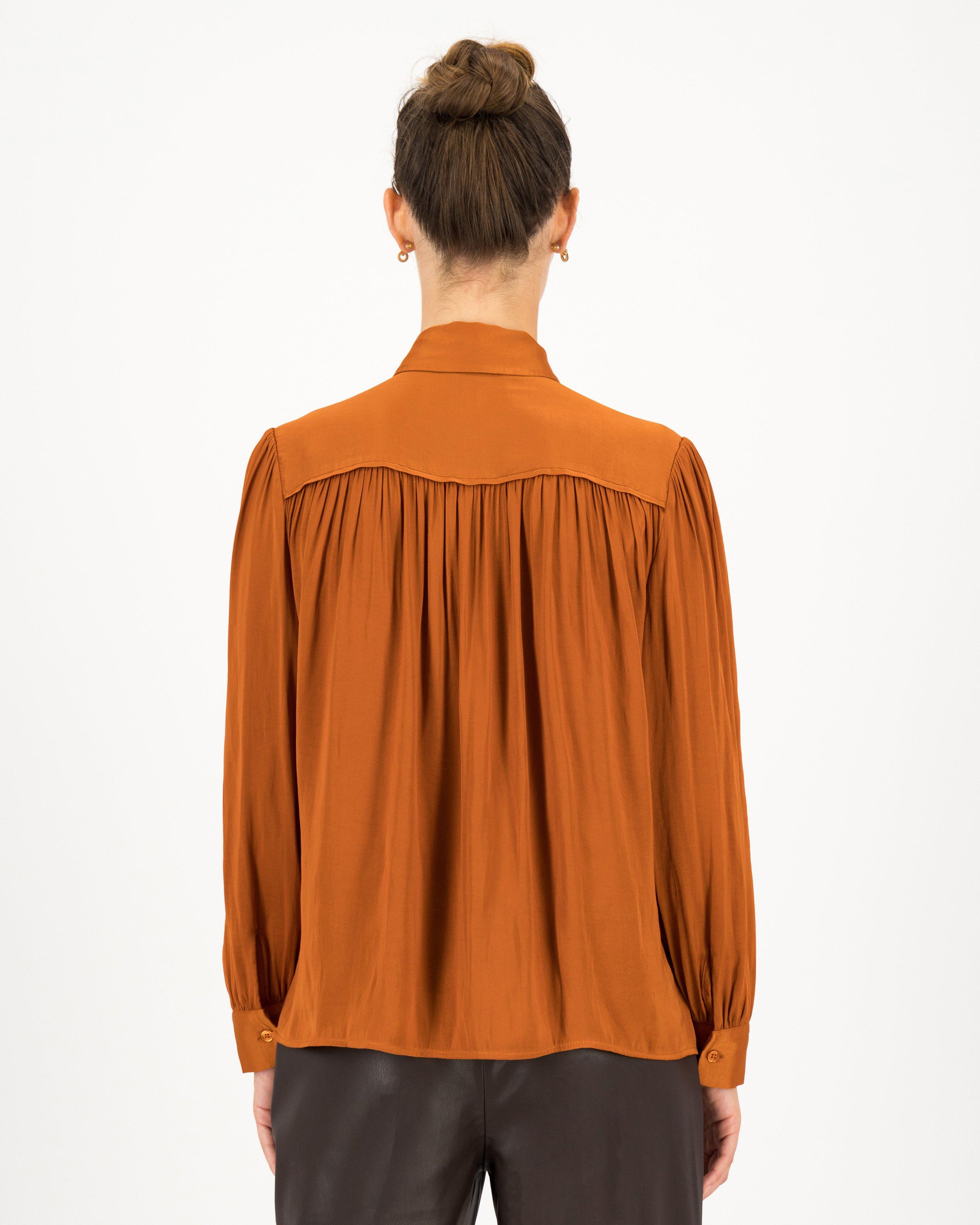 Sileta Kitty Bow Blouse -  rust