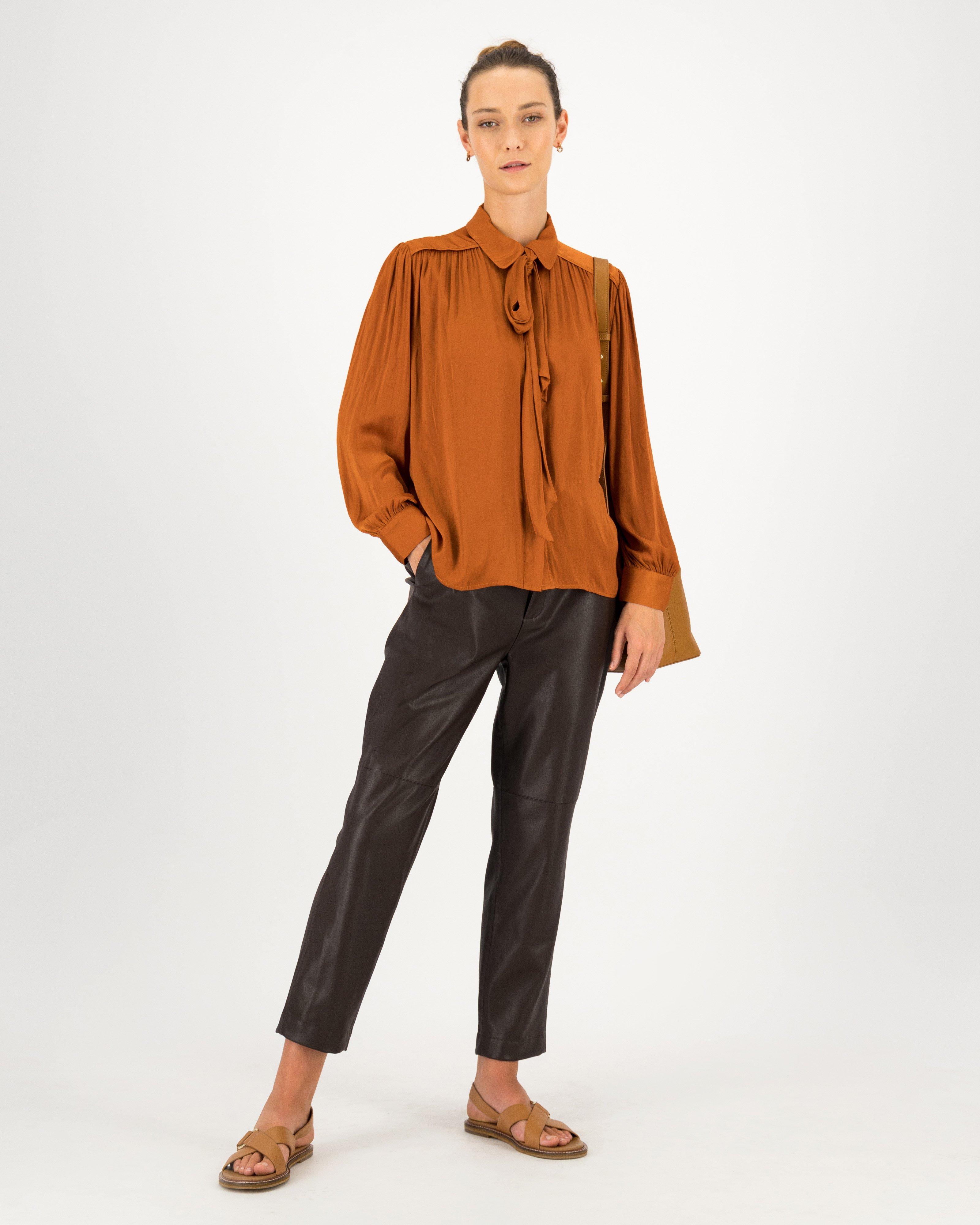 Sileta Kitty Bow Blouse -  rust