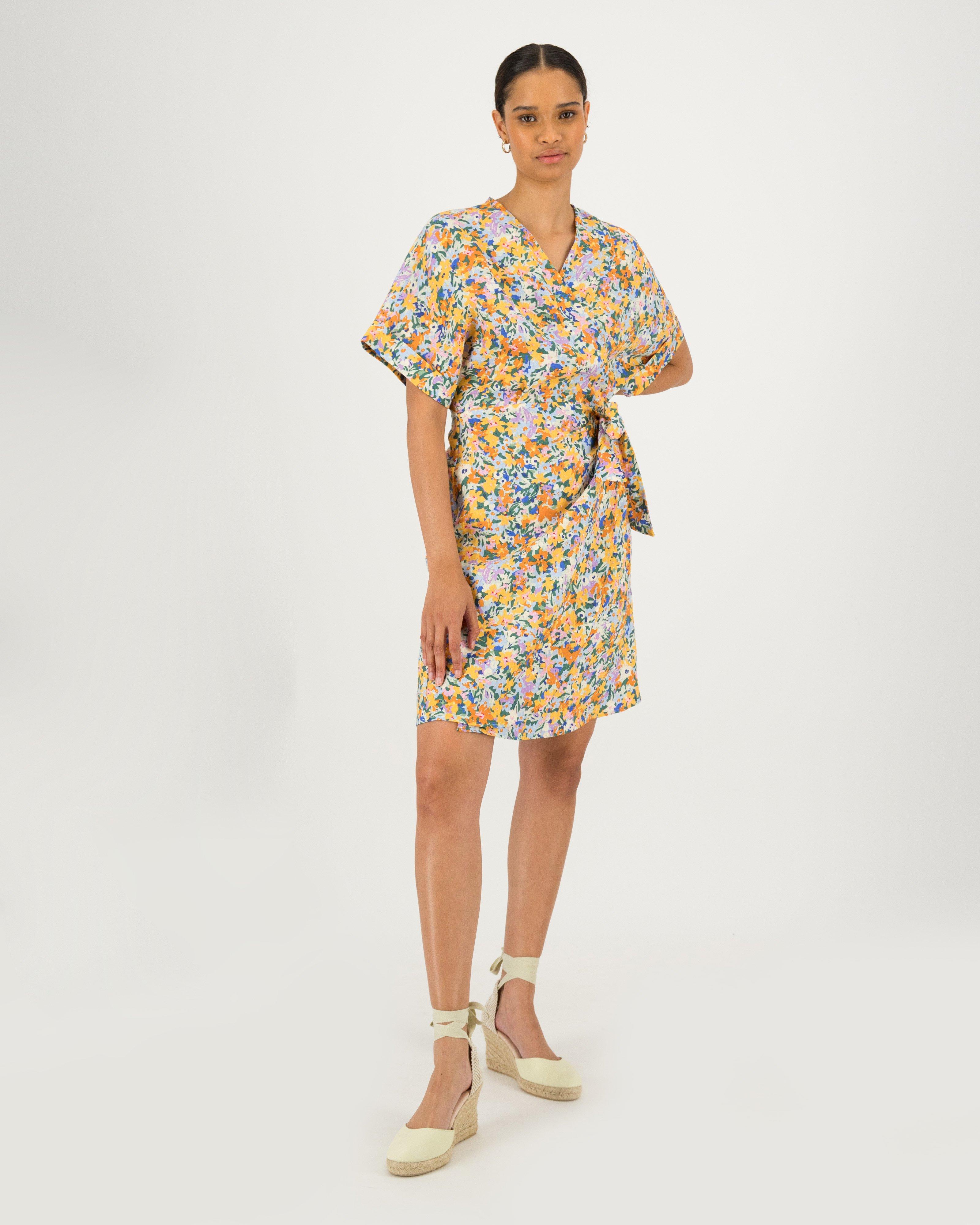 Ashlee Printed Wrap Dress -  assorted