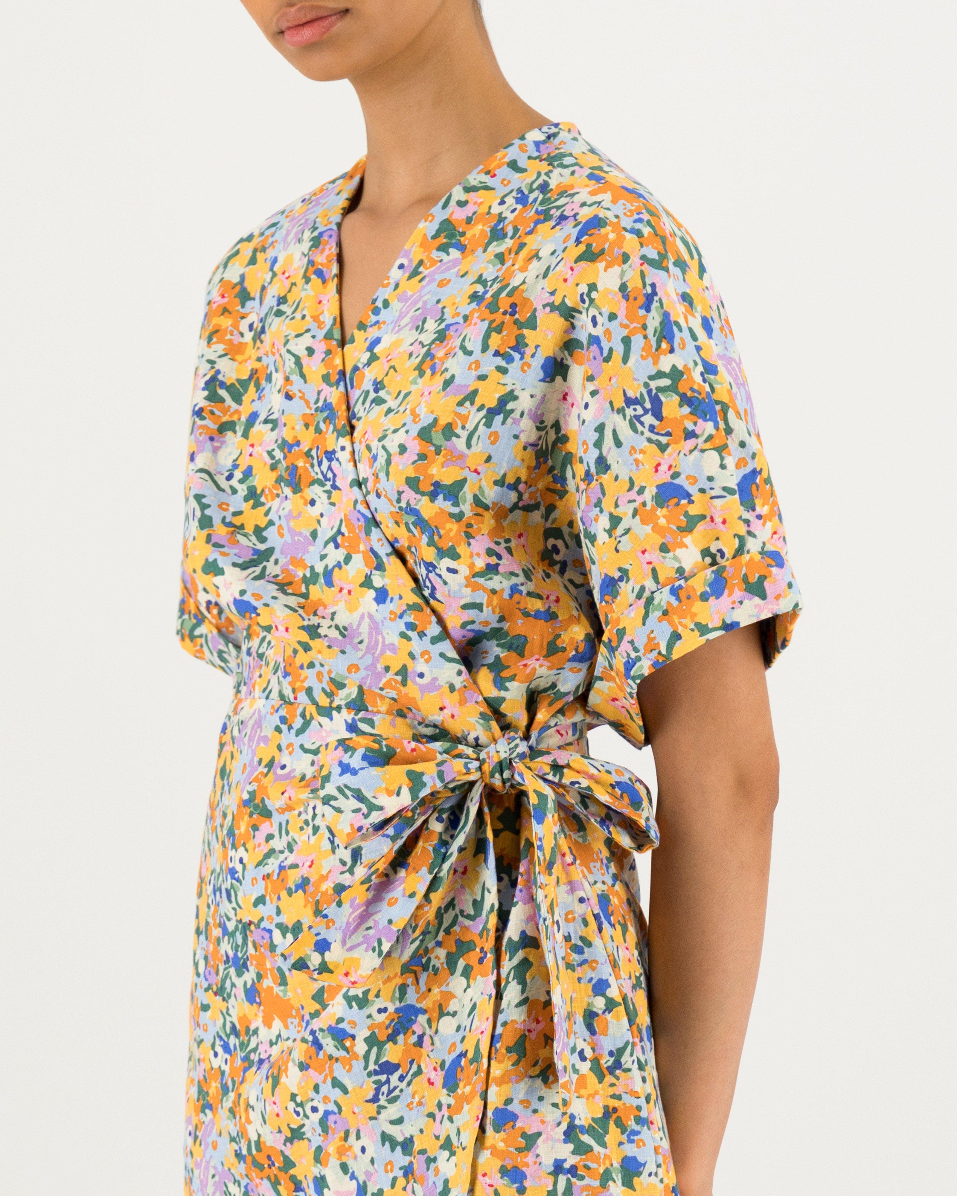 Ashlee Printed Wrap Dress -  assorted