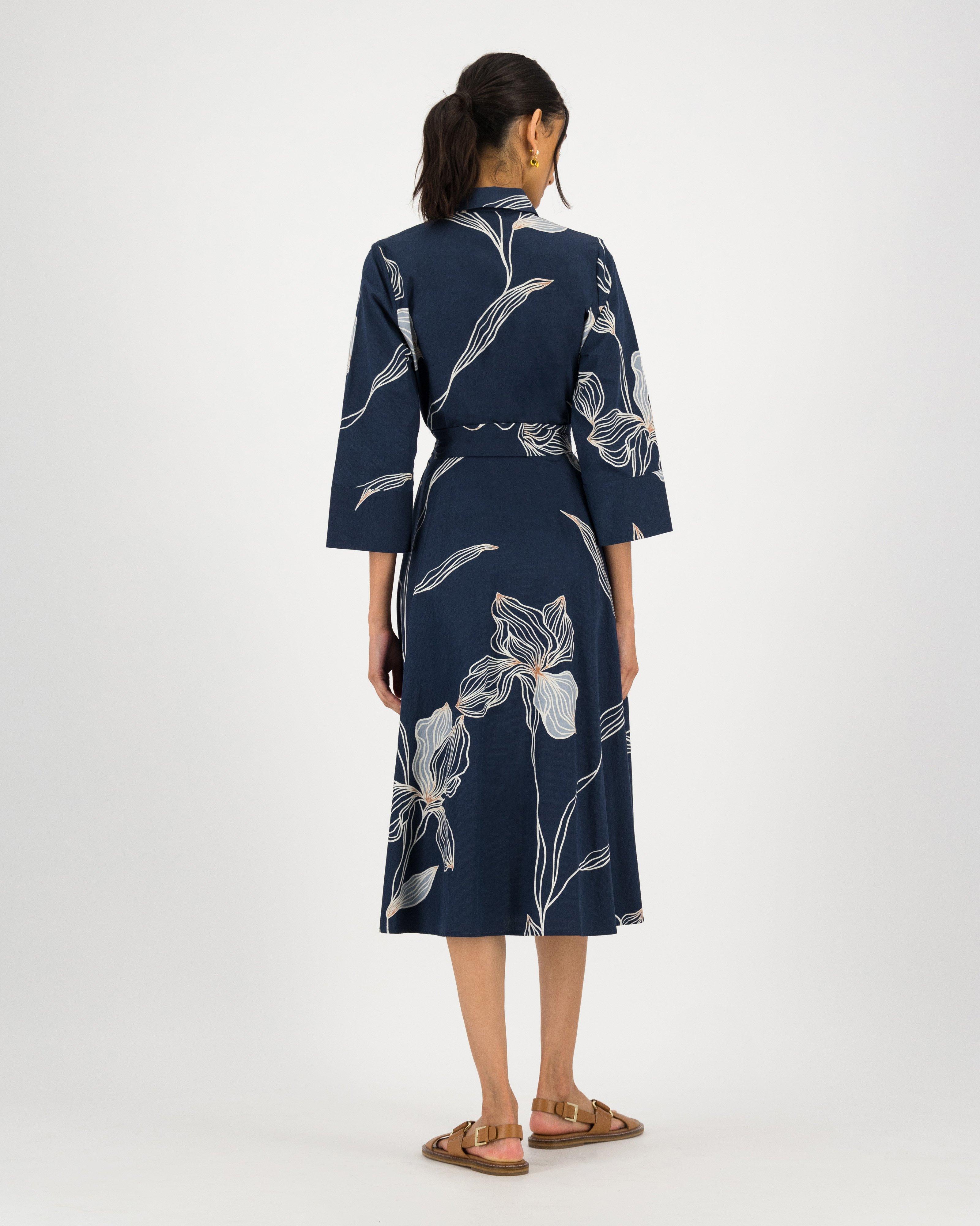 Selah Printed Dress -  blue