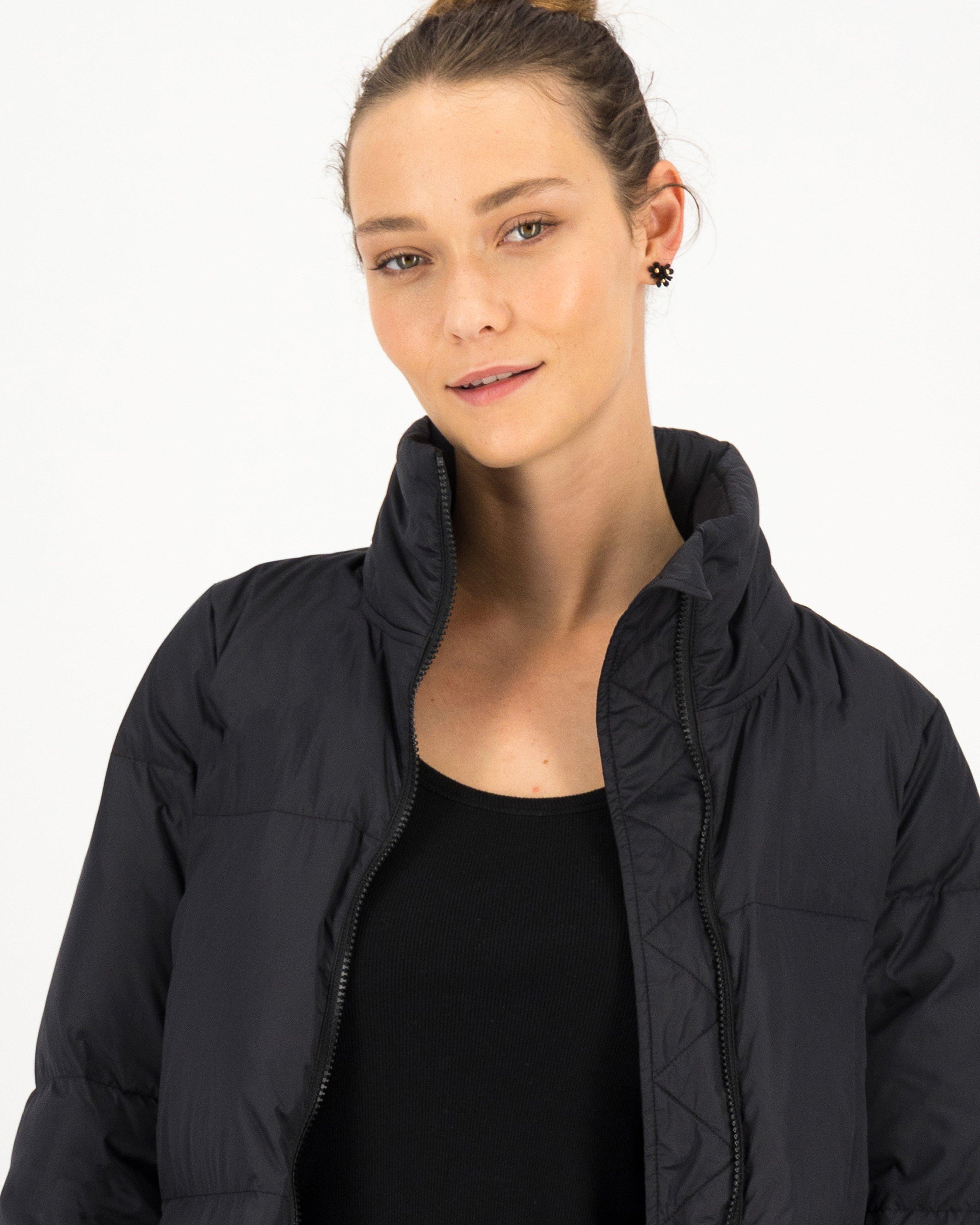 Daisy Down Puffer Jacket -  black