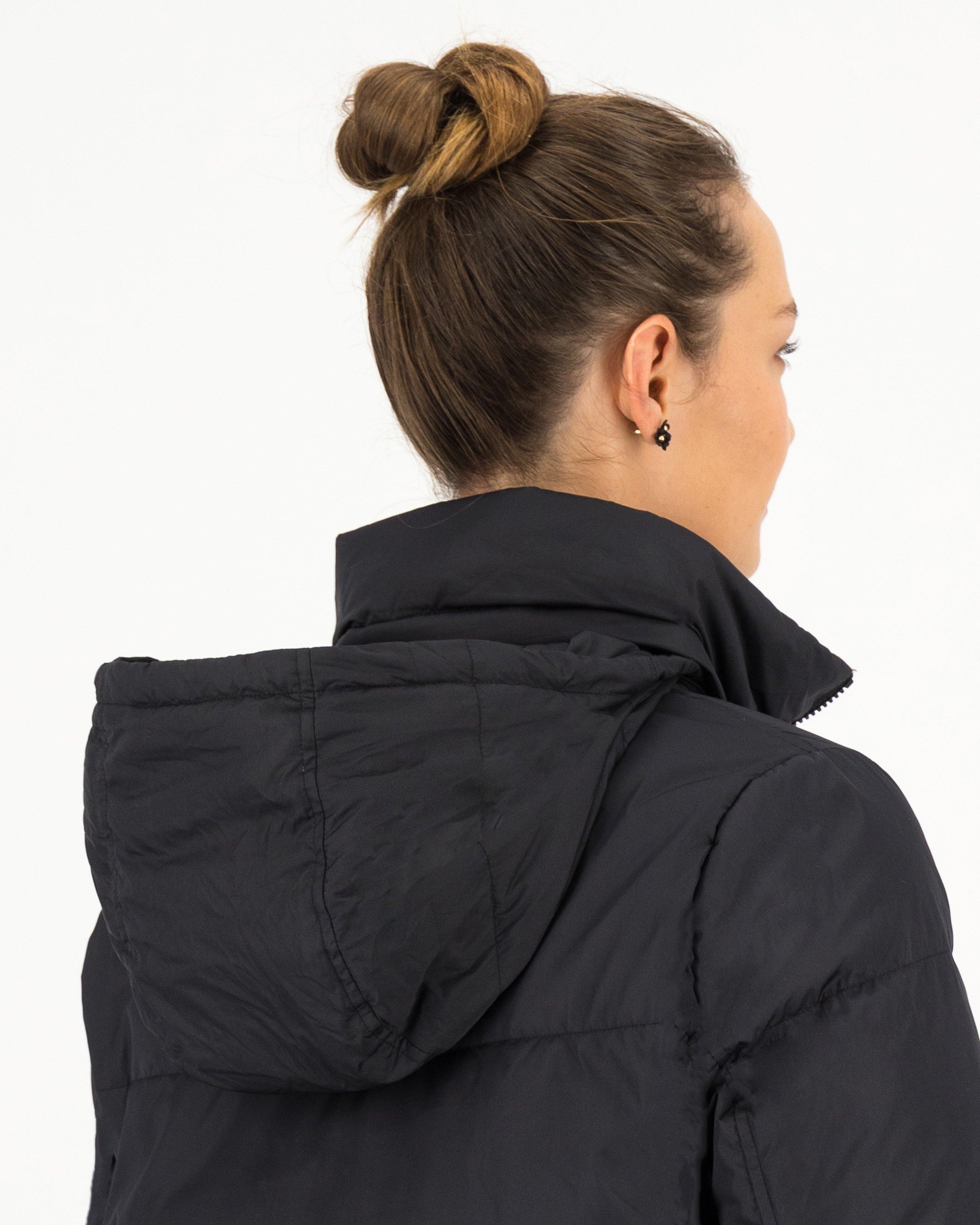 Daisy Down Puffer Jacket -  black