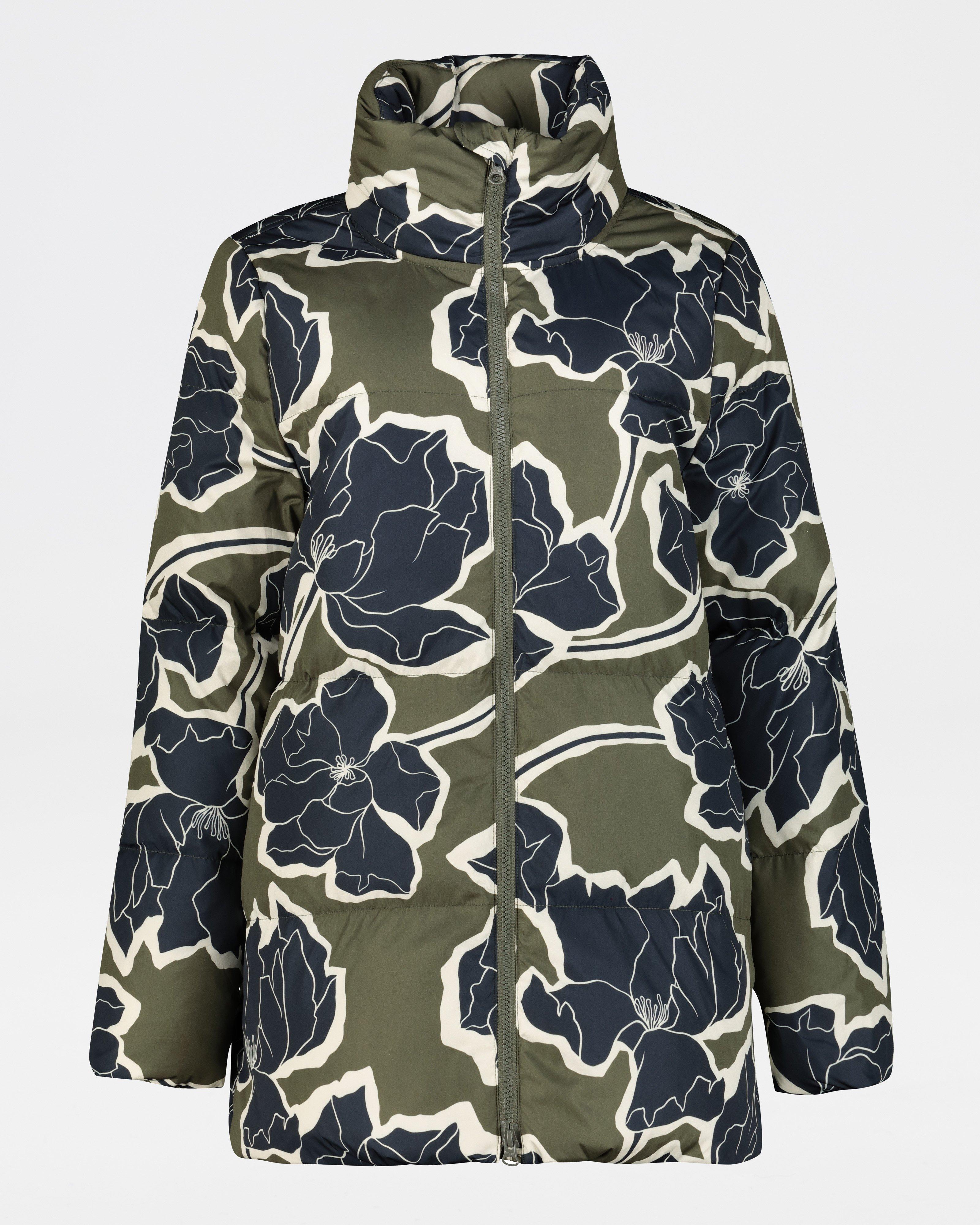 Daisy Printed Down Puffer -  darkolive