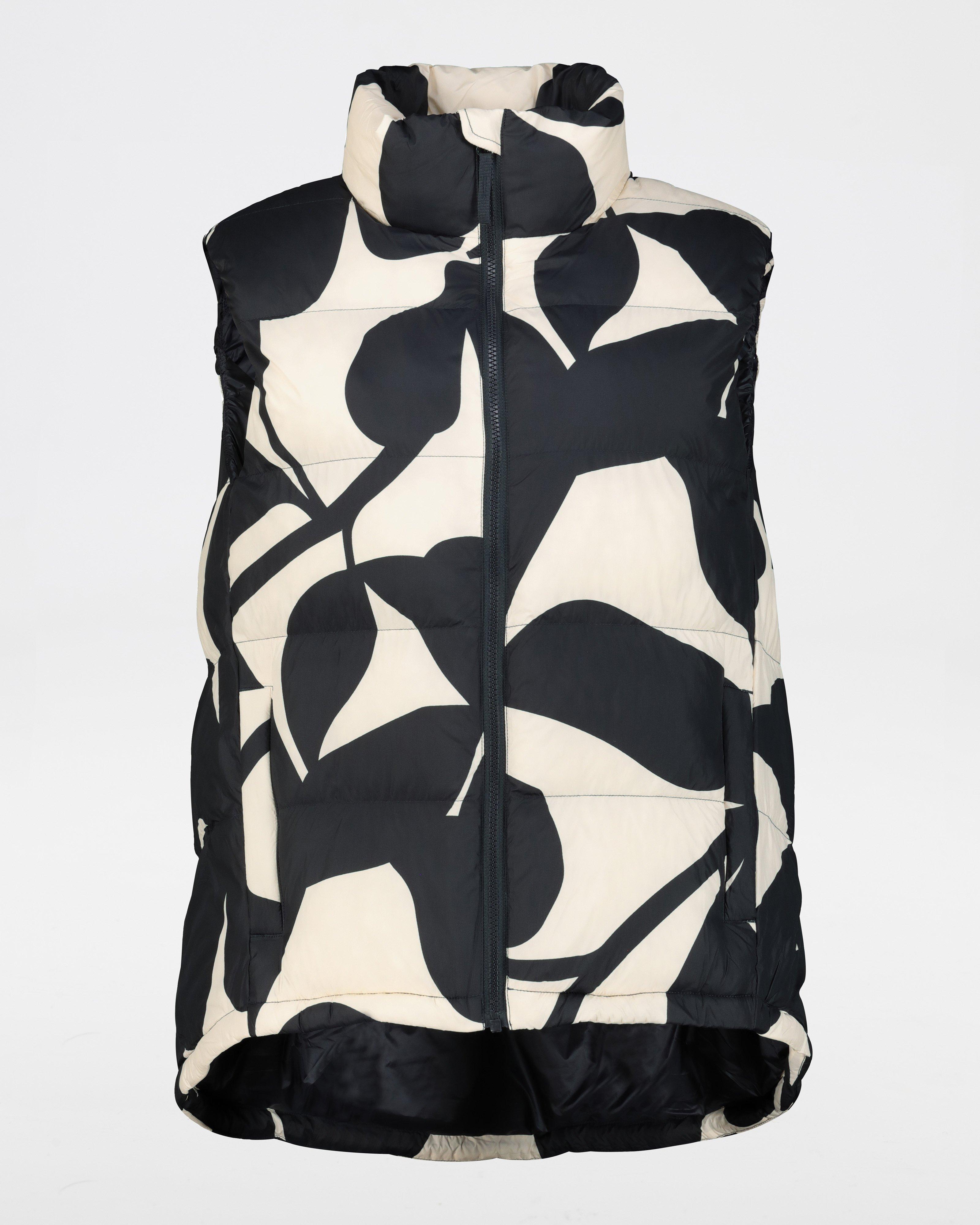 Paige Sleevless Printed Puffer -  black