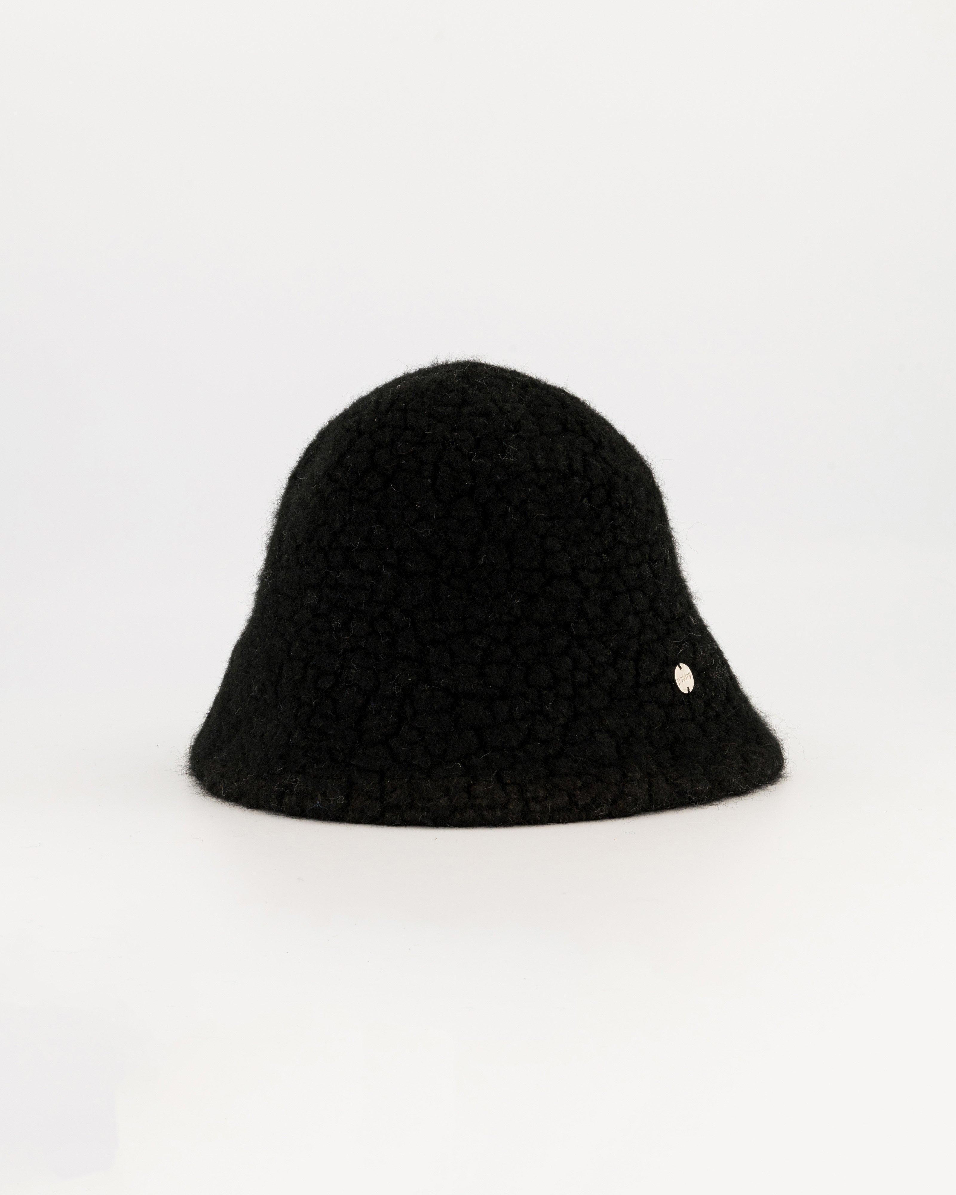 Elisa Textured Bucket Hat -  black