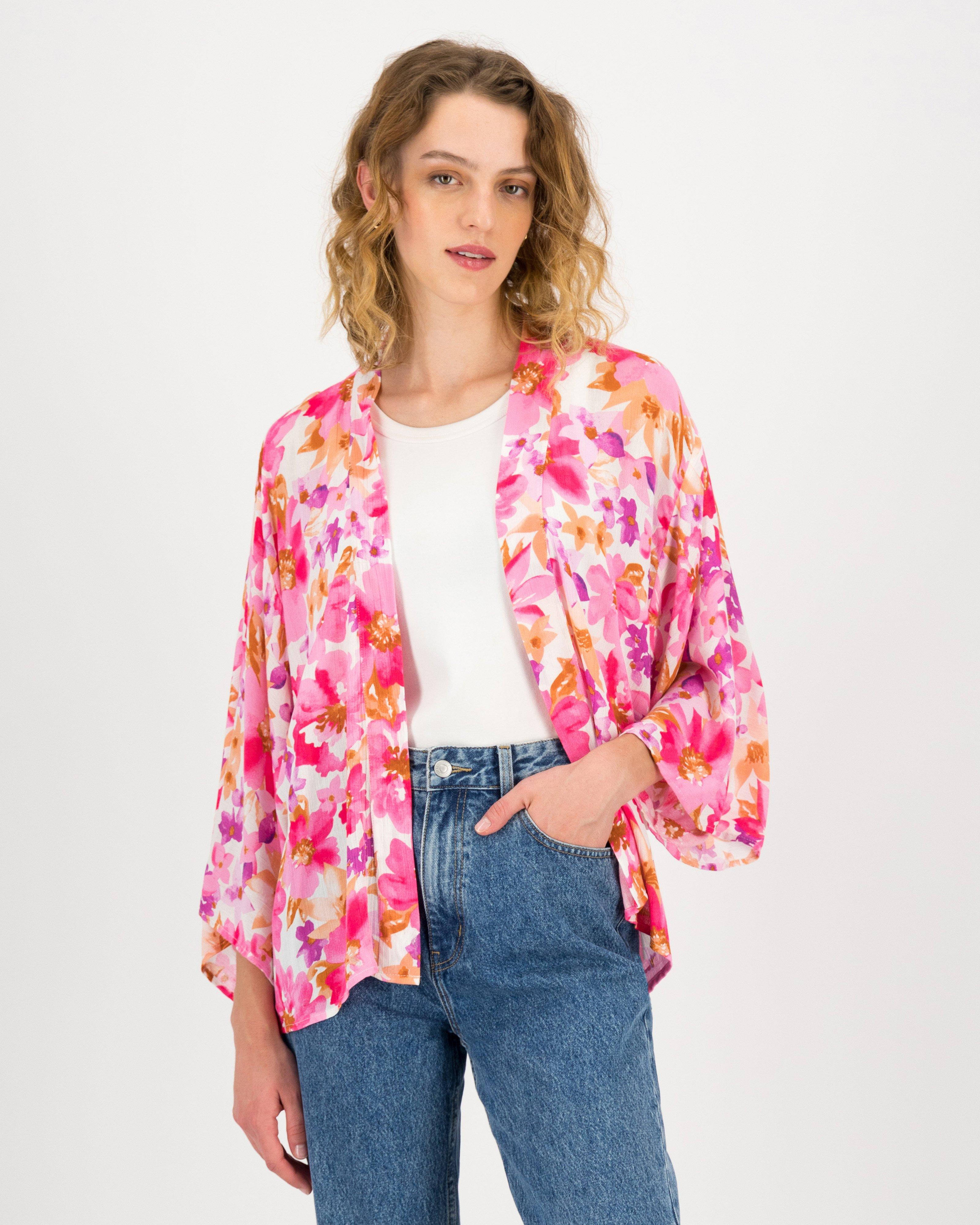 Angel Printed Kimono -  milk