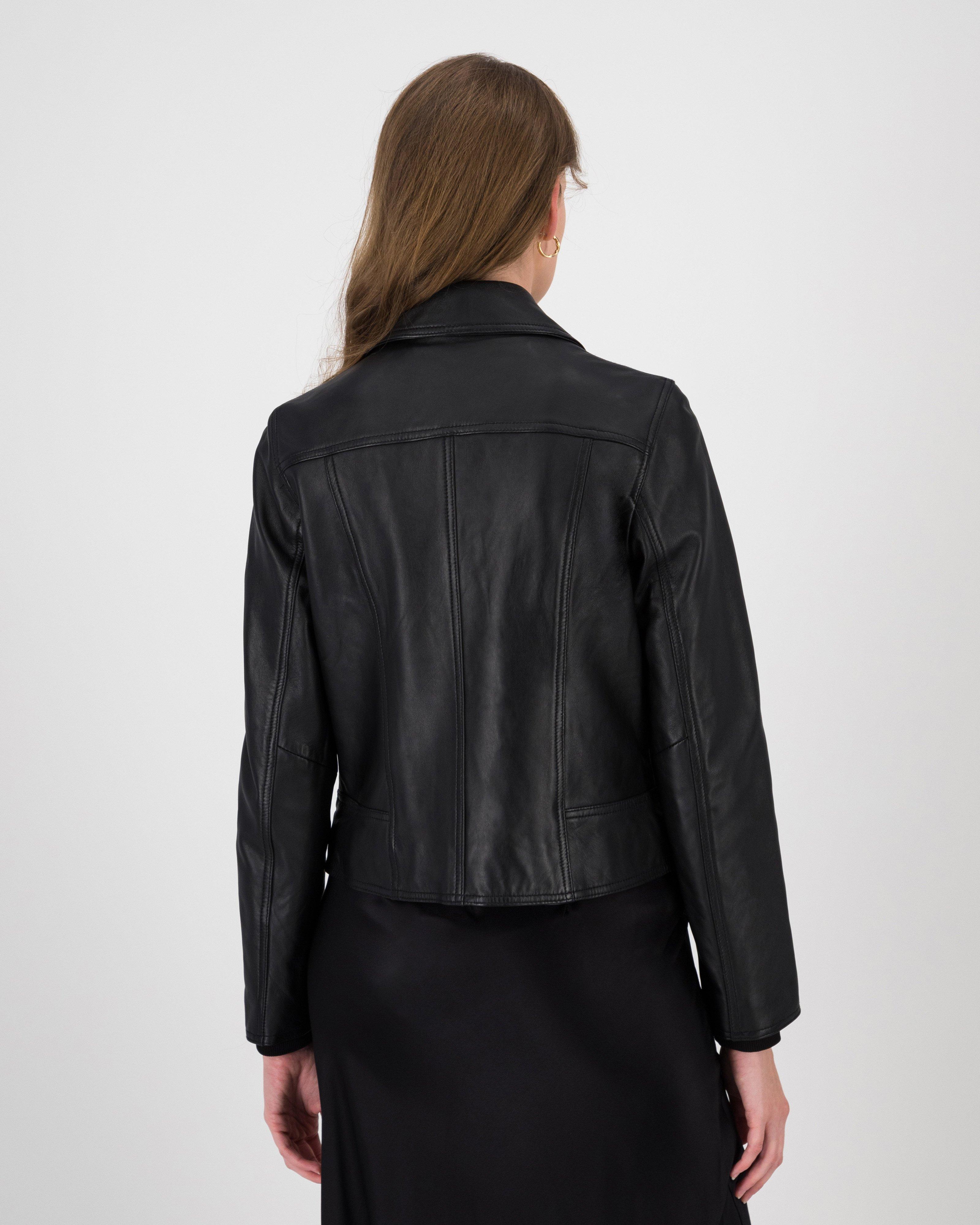 Poetry Noemie Biker Leather Jacket -  black