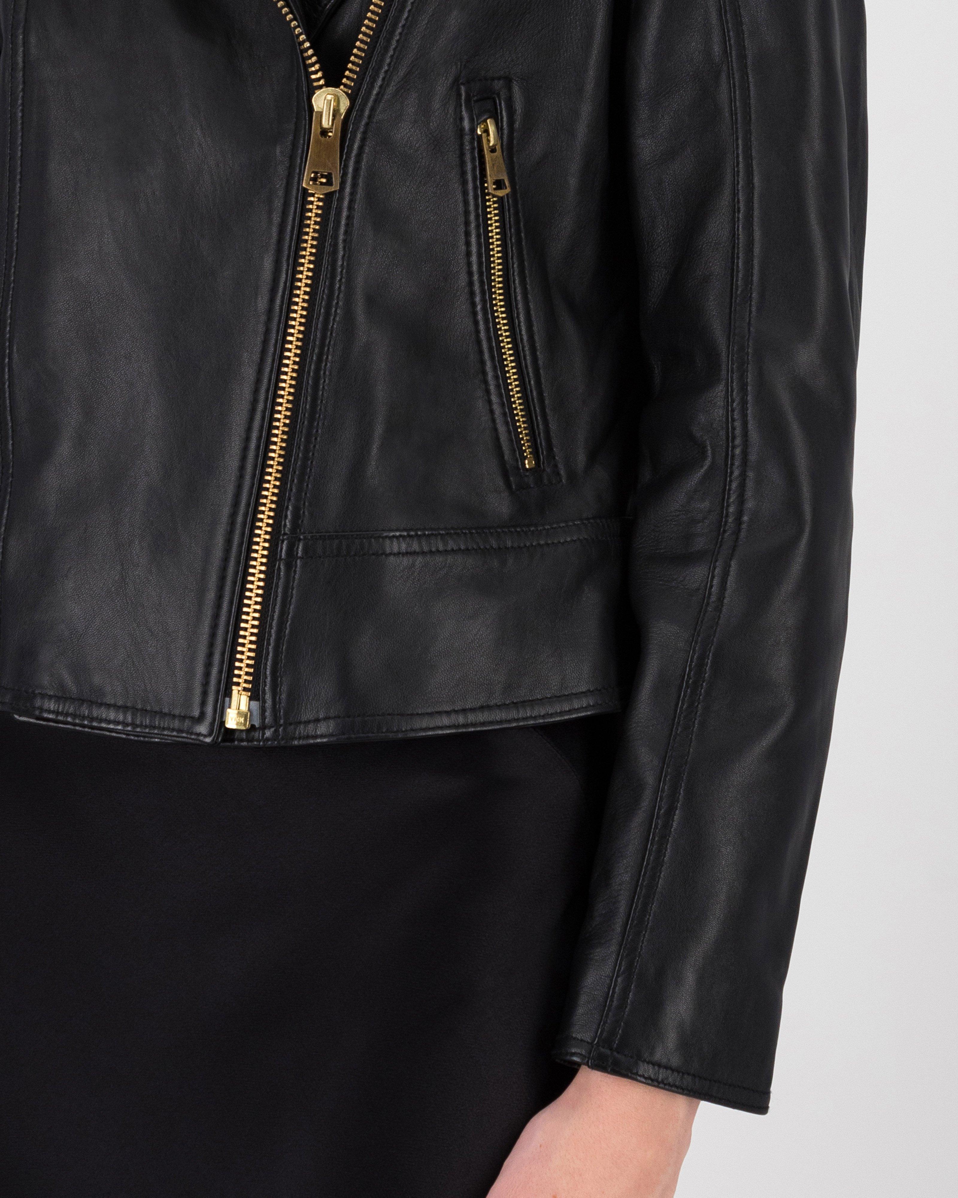 Poetry Noemie Biker Leather Jacket -  black