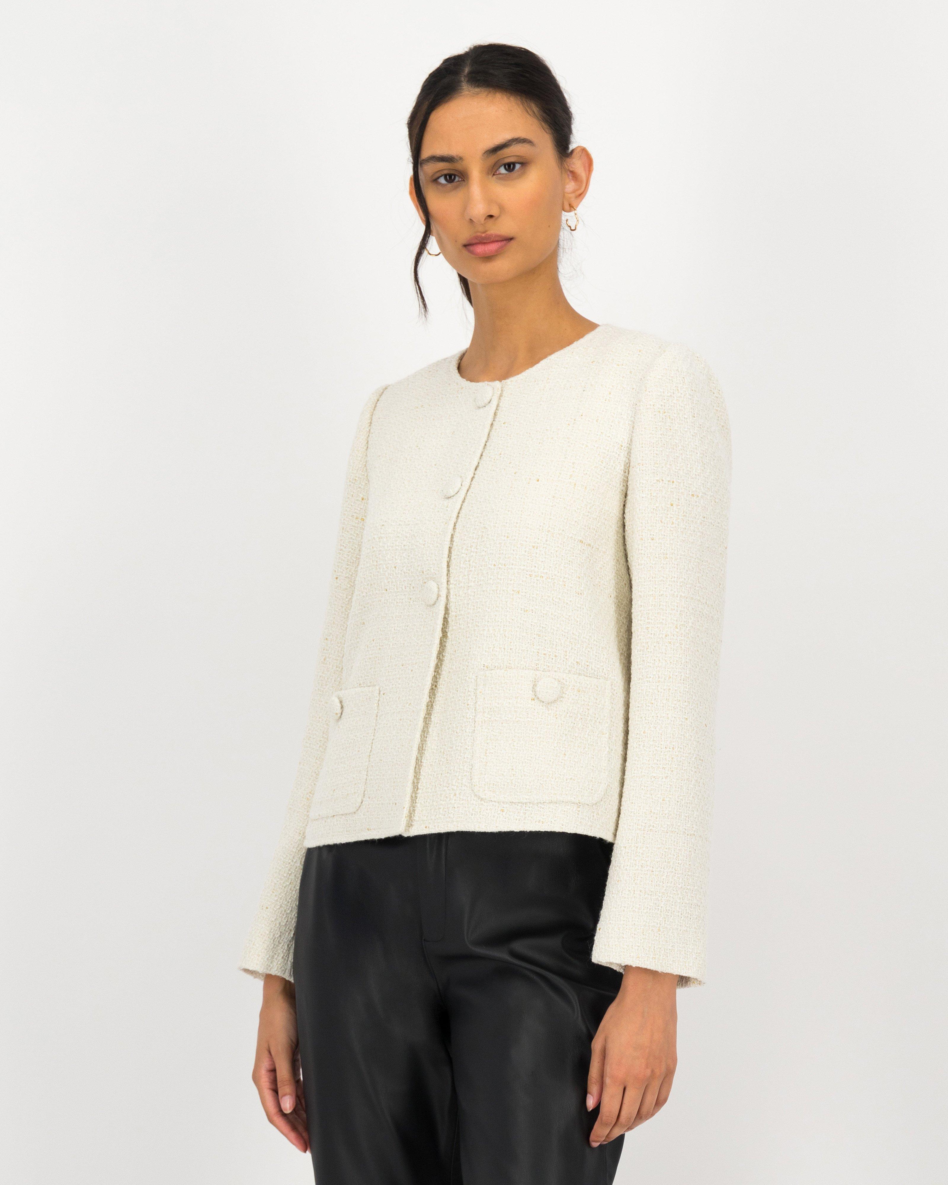 Karla Cropped Boucle Jacket -  milk