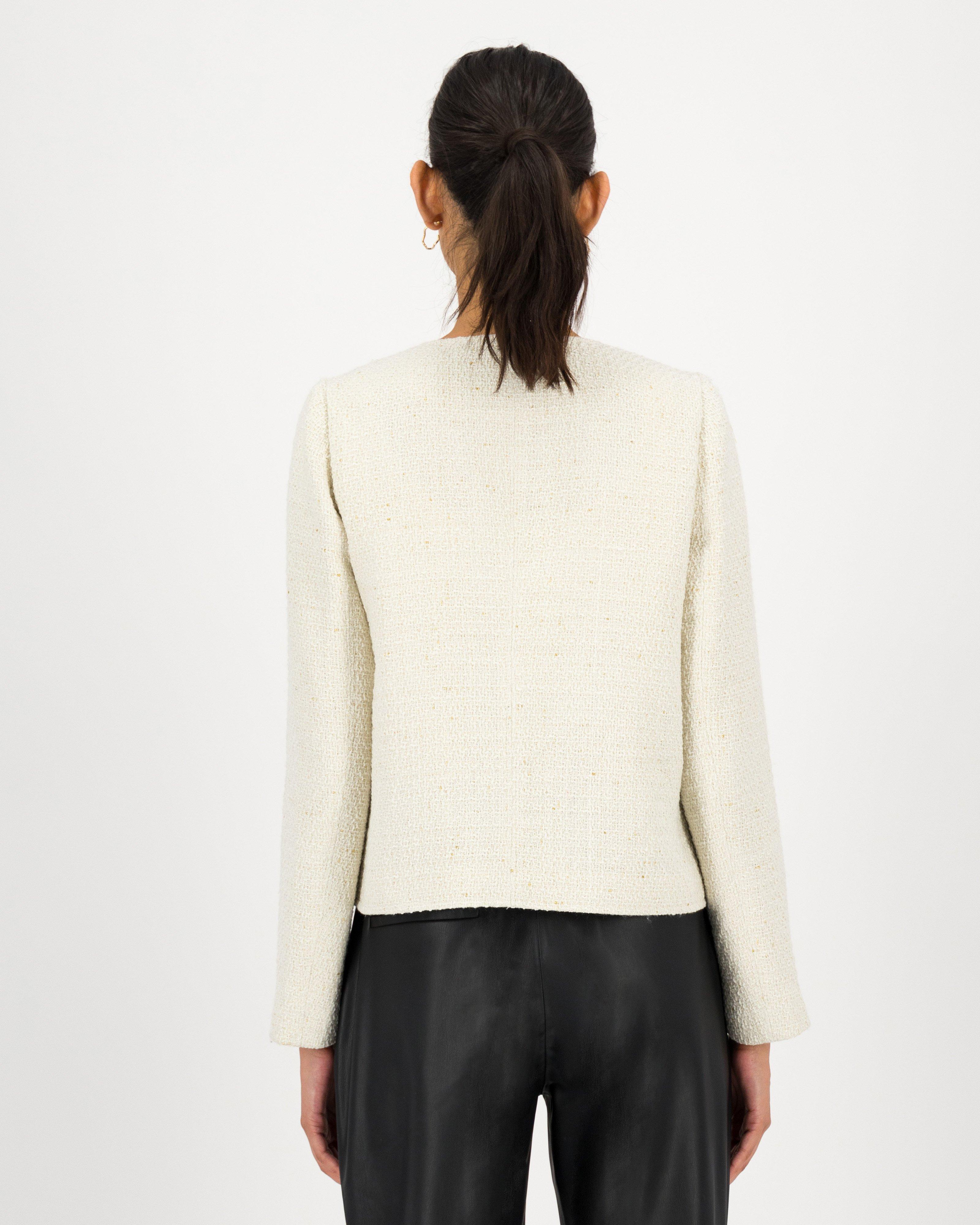 Karla Cropped Boucle Jacket -  milk