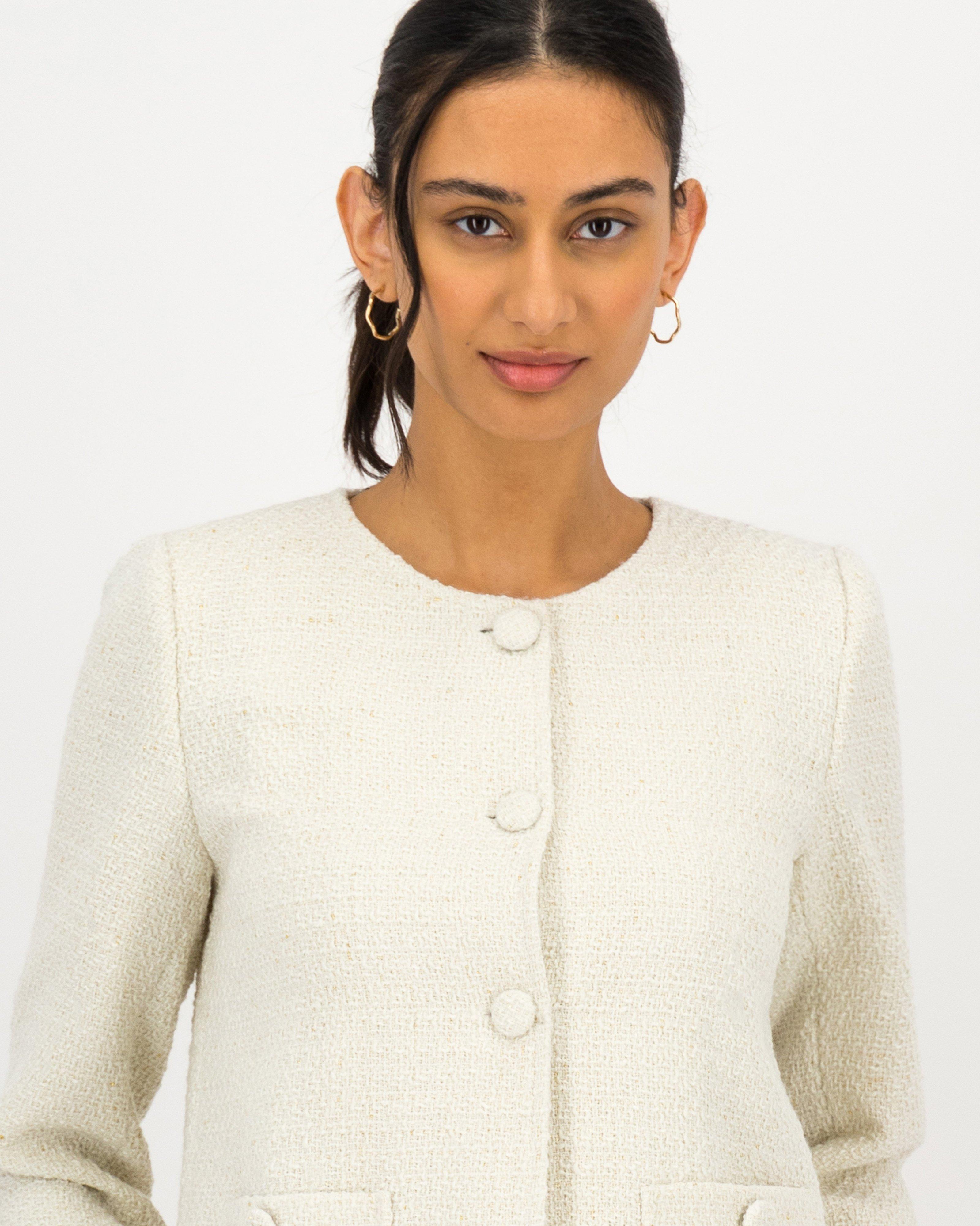 Karla Cropped Boucle Jacket -  milk