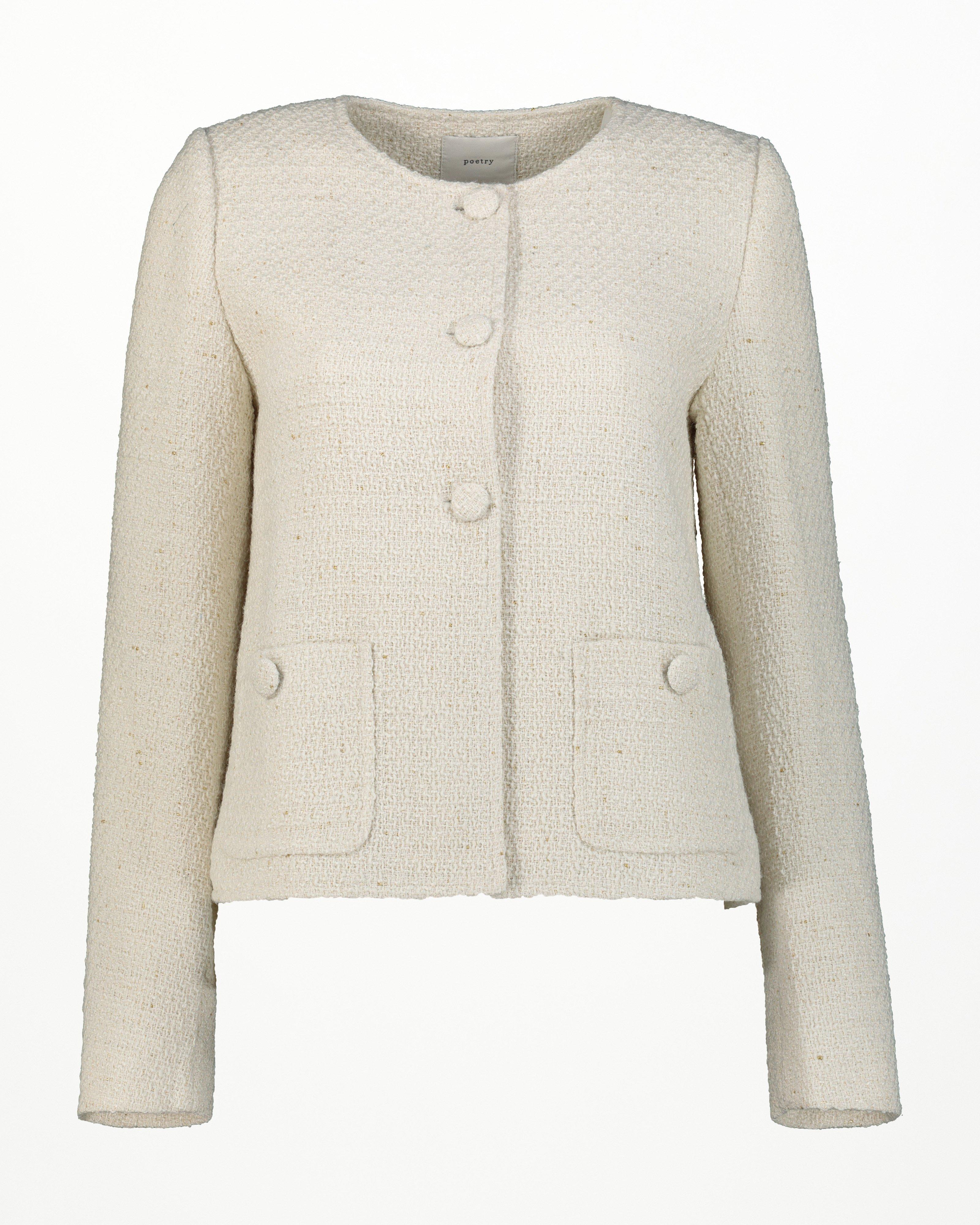 Karla Cropped Boucle Jacket -  milk