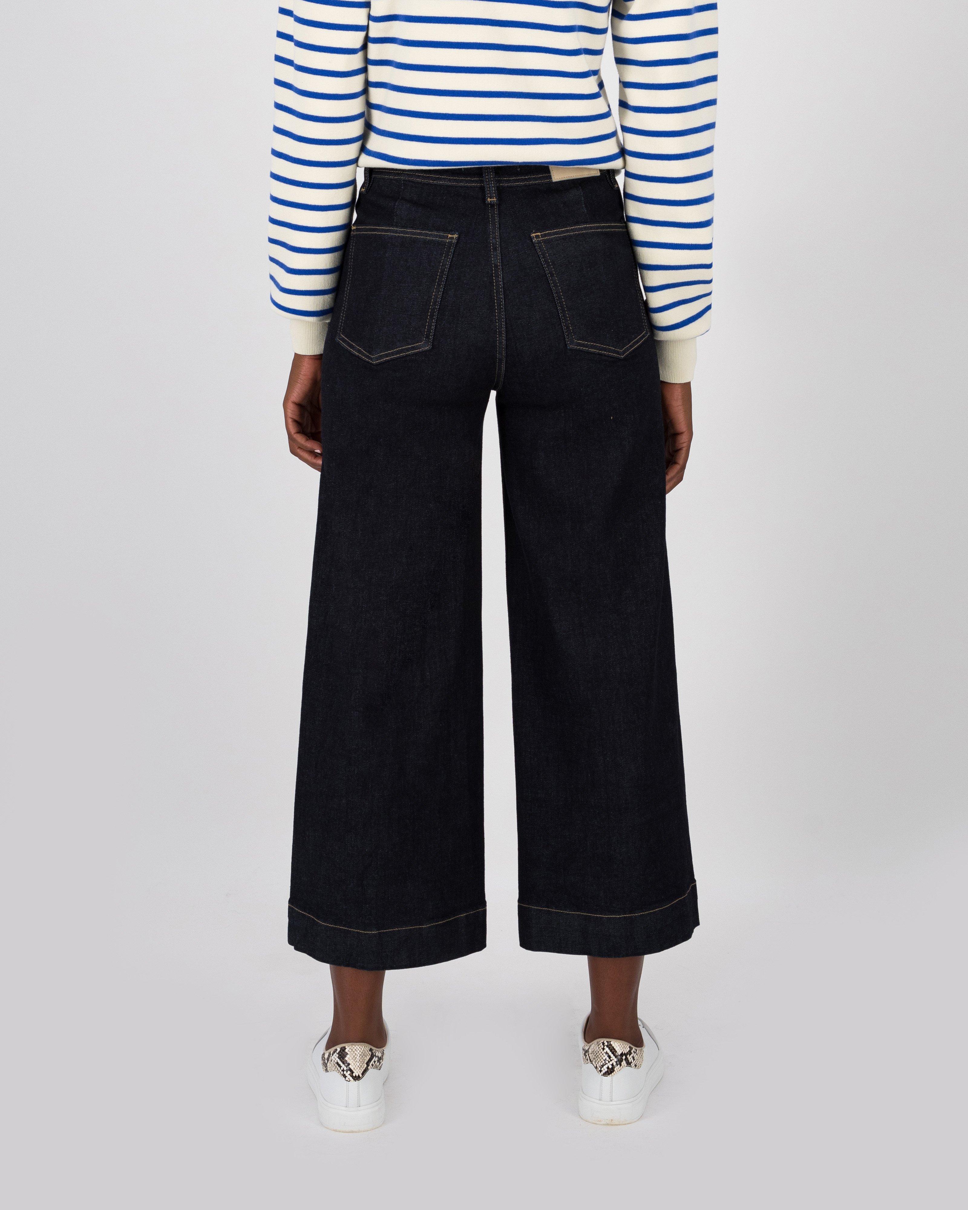 Reign Cropped Wide Leg Denim -  blue