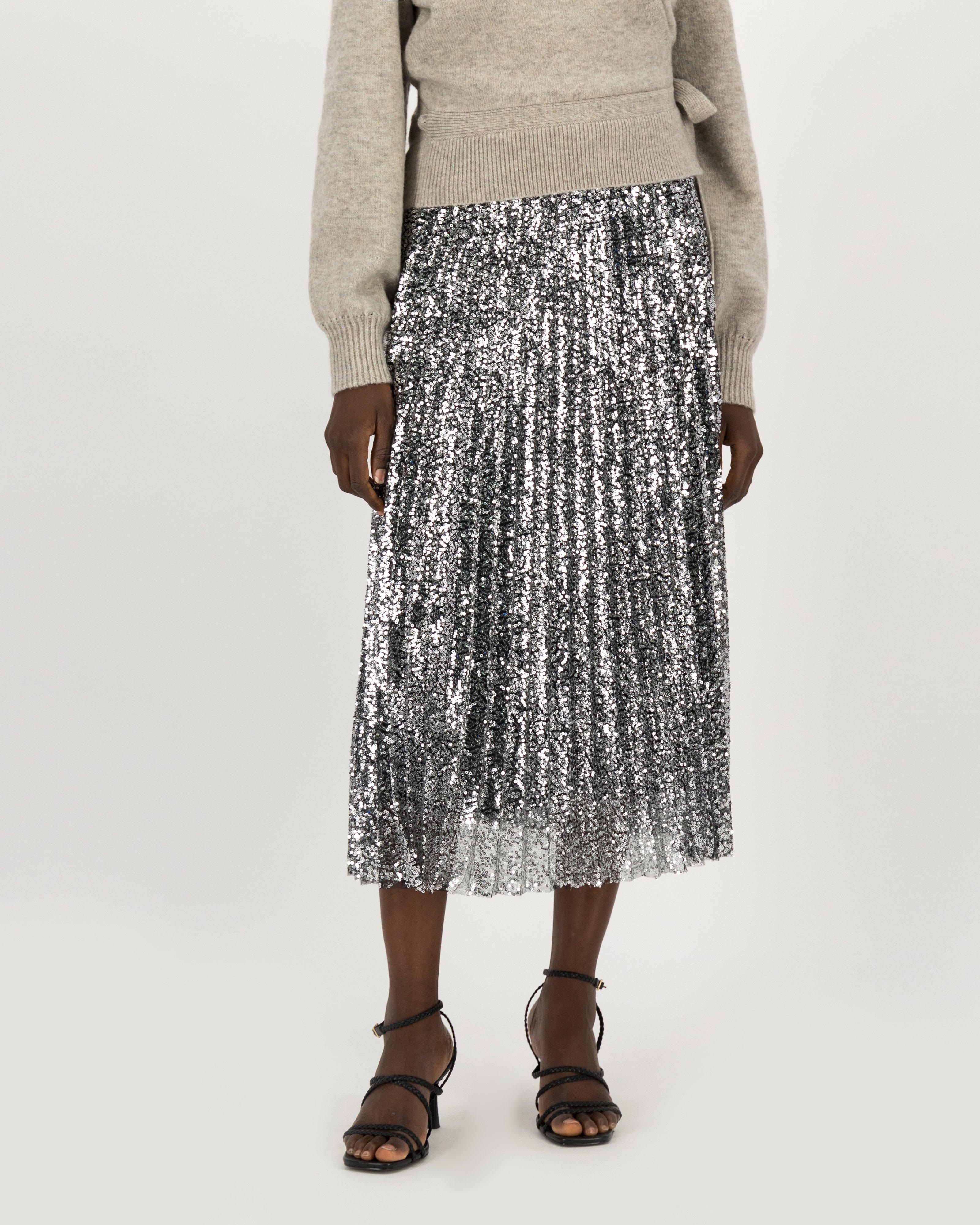 Marion Sequin Skirt -  pewter