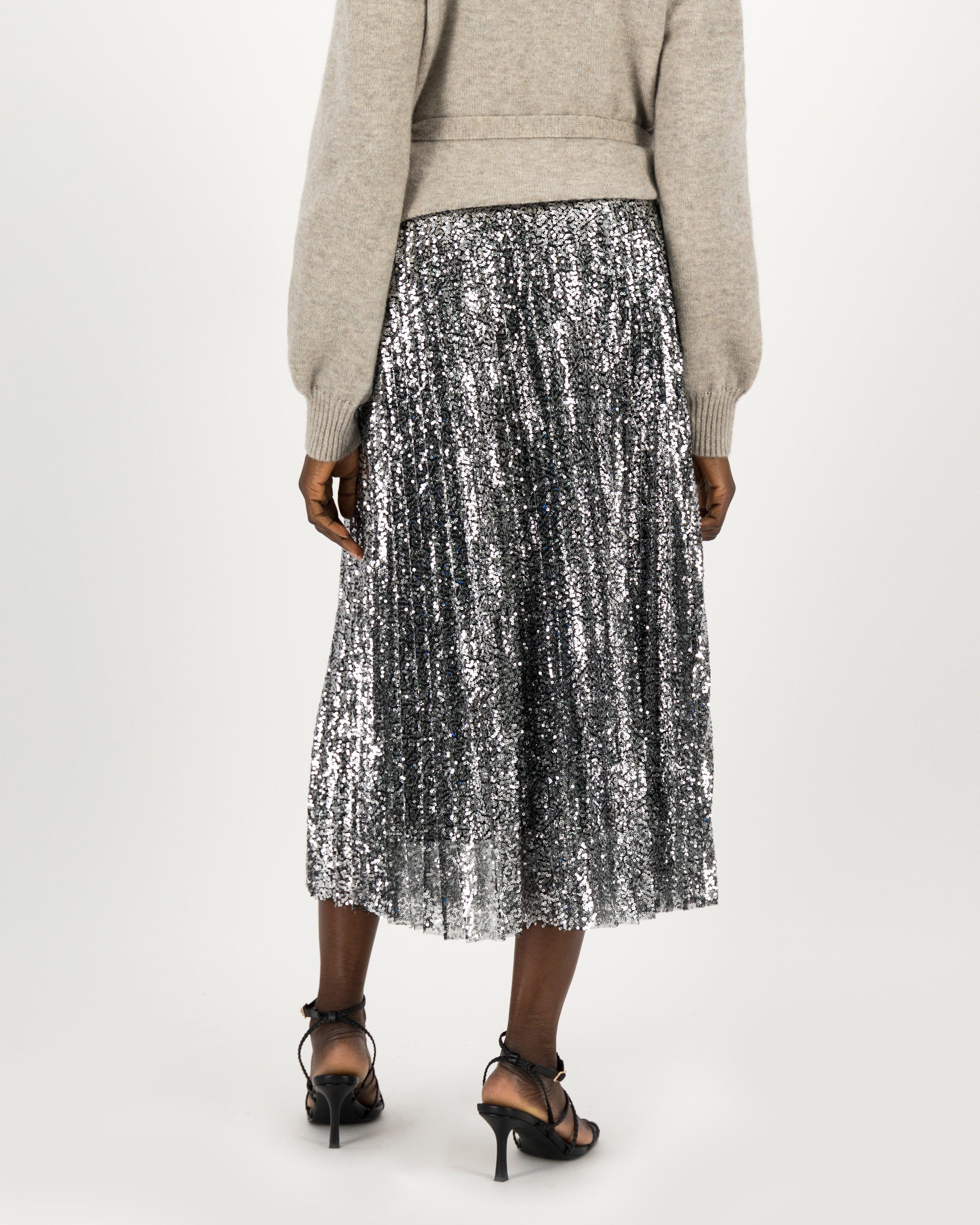 Marion Sequin Skirt -  pewter