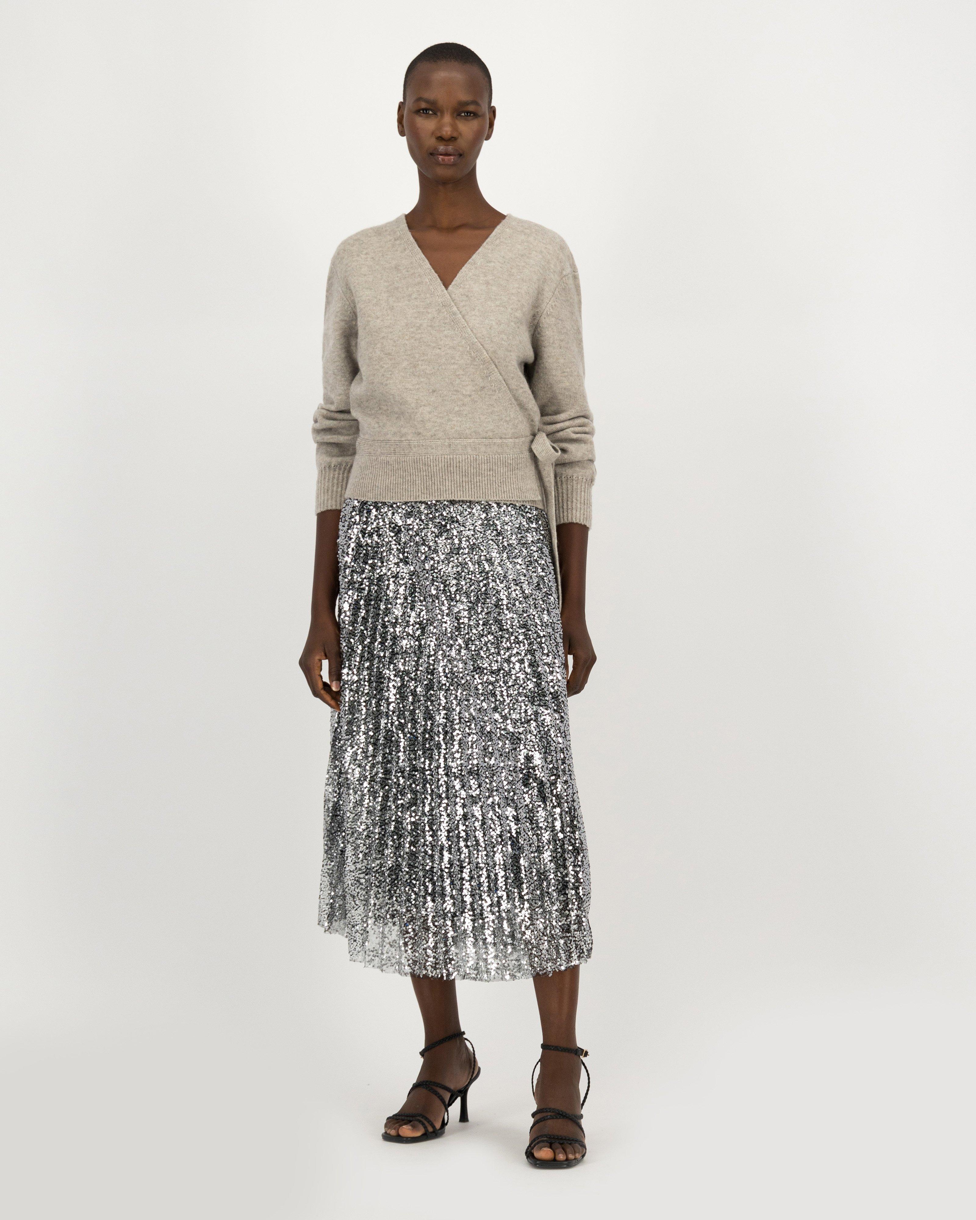 Marion Sequin Skirt -  pewter