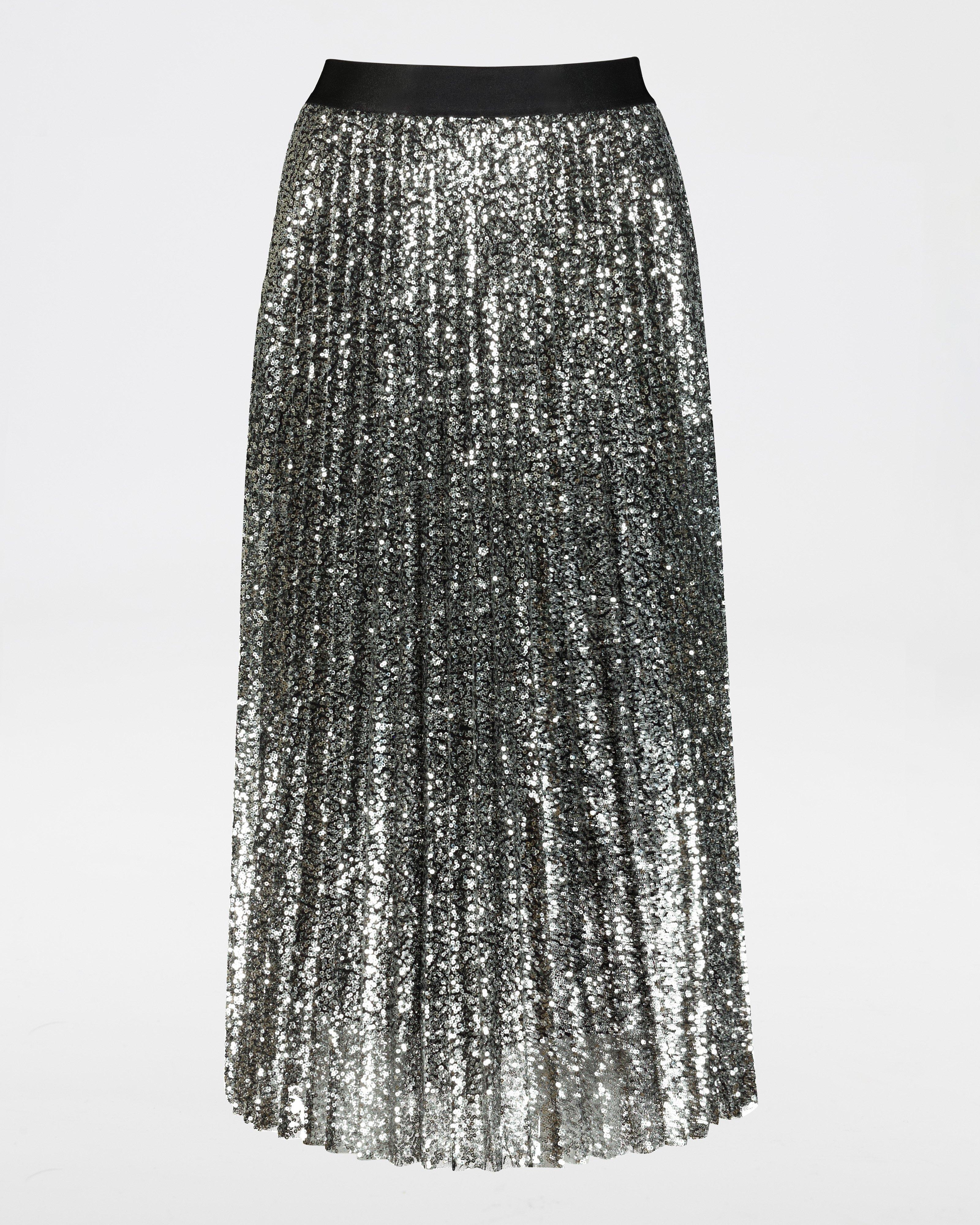 Marion Sequin Skirt -  pewter