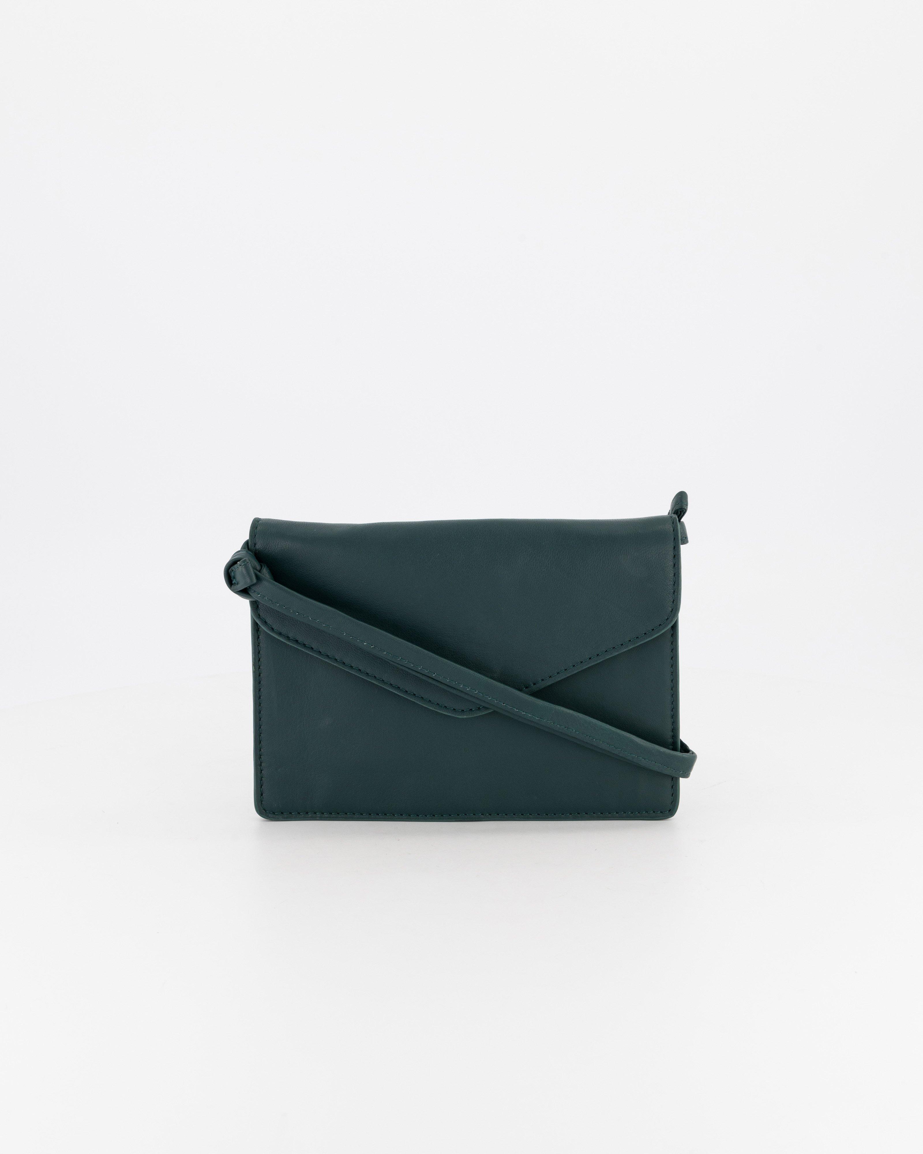 Cora Leather Crossbody Bag -  teal