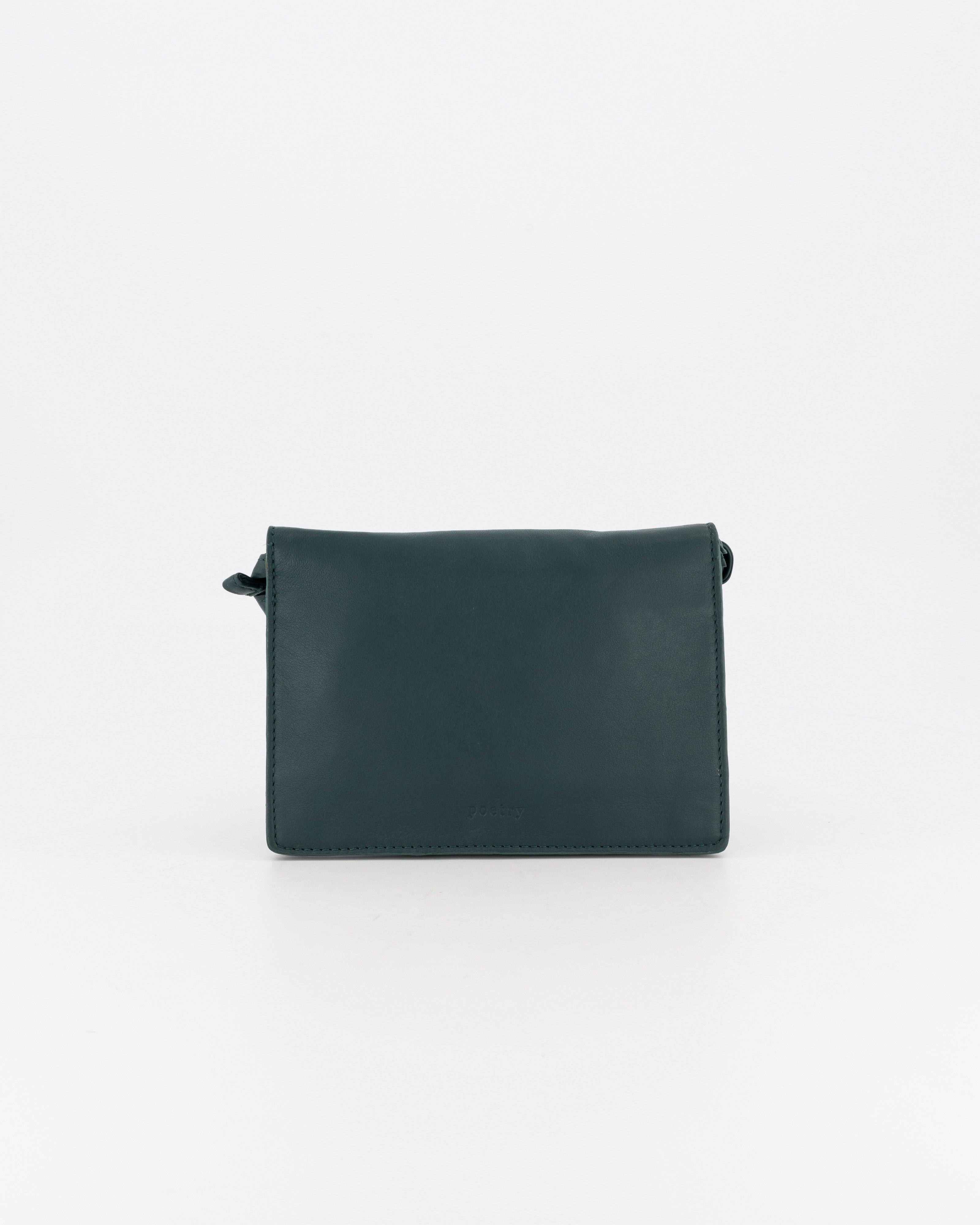 Cora Leather Crossbody Bag -  teal