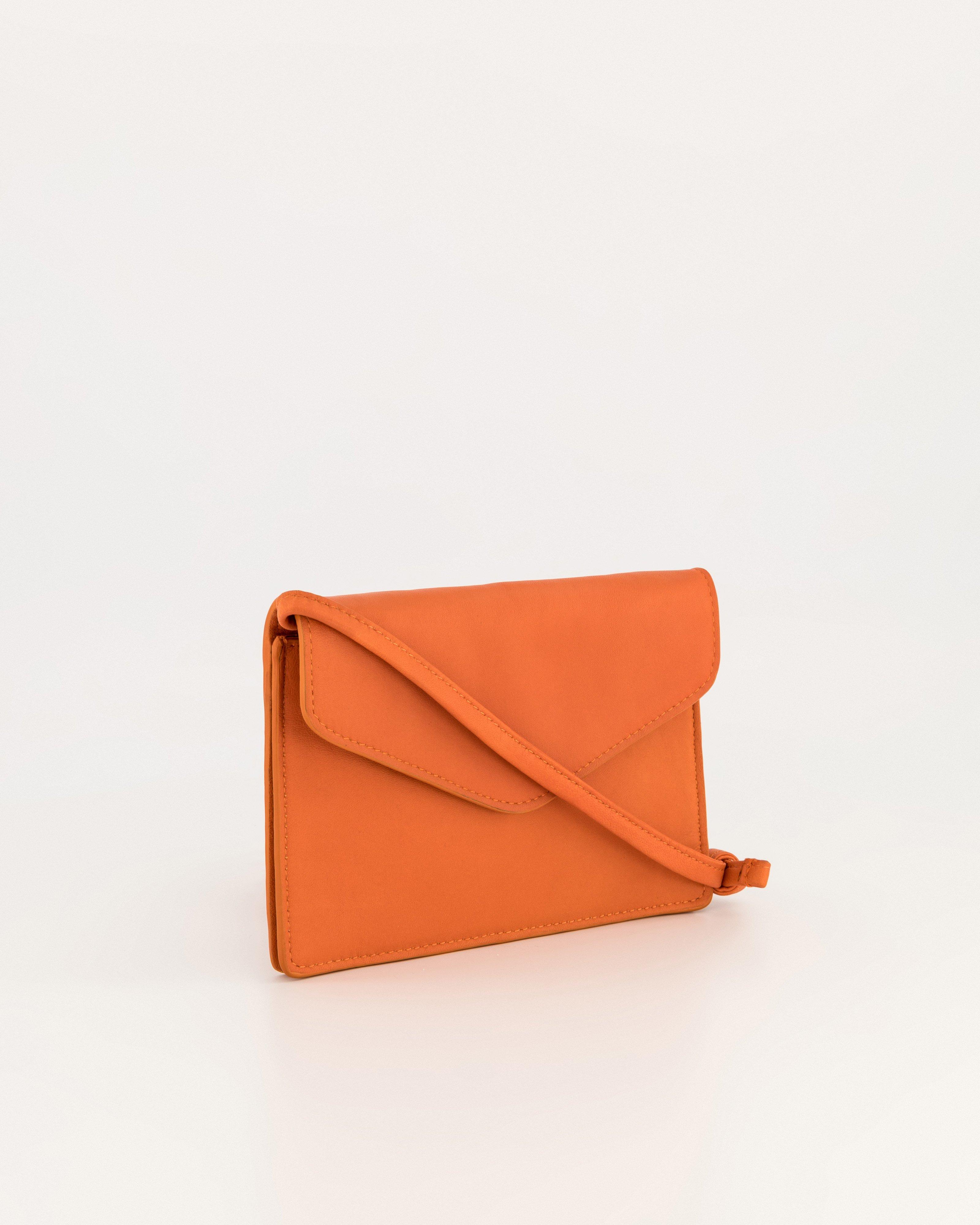 Cora Leather Crossbody Bag -  orange