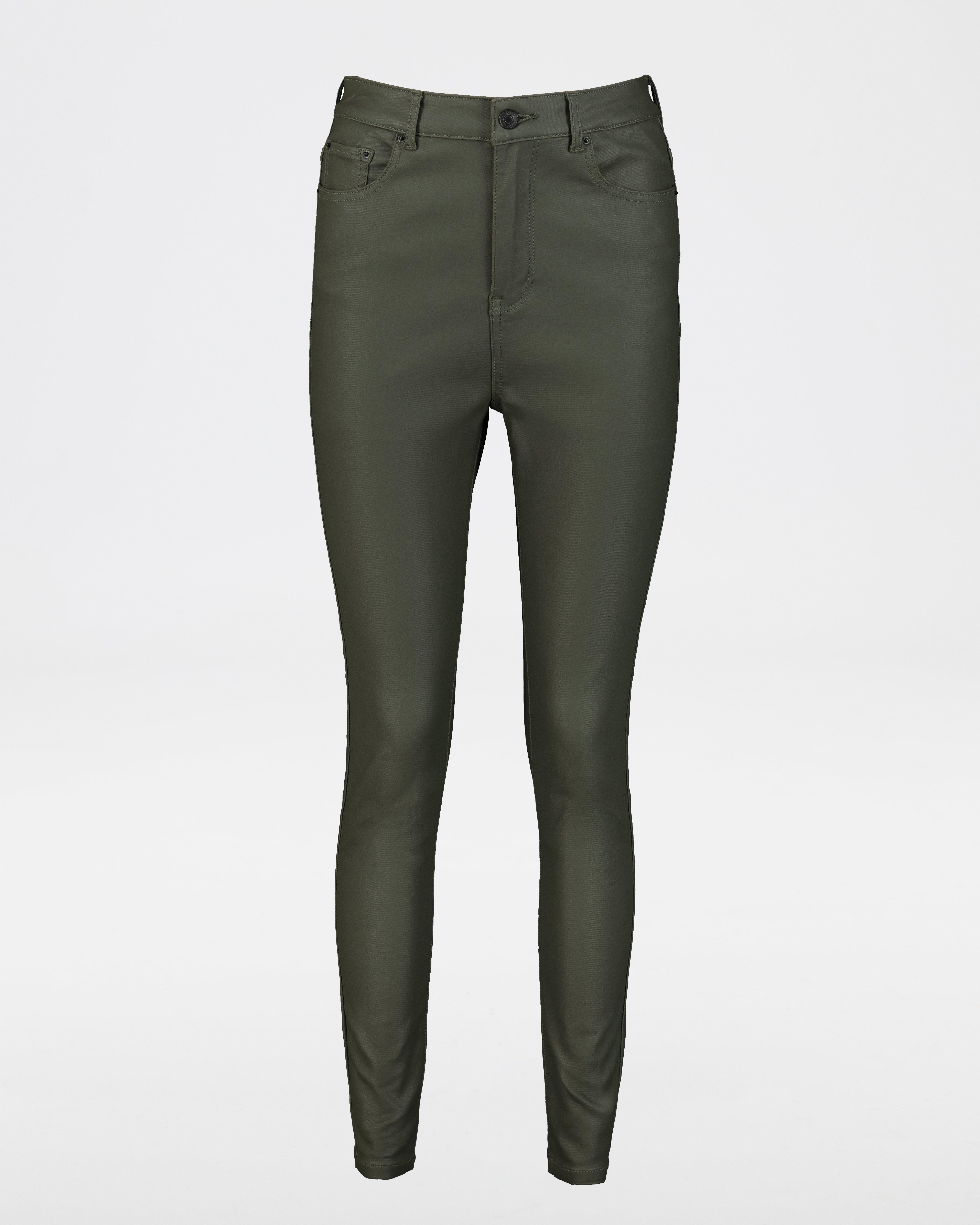 Jaime Coated Denim - Olive -  olive