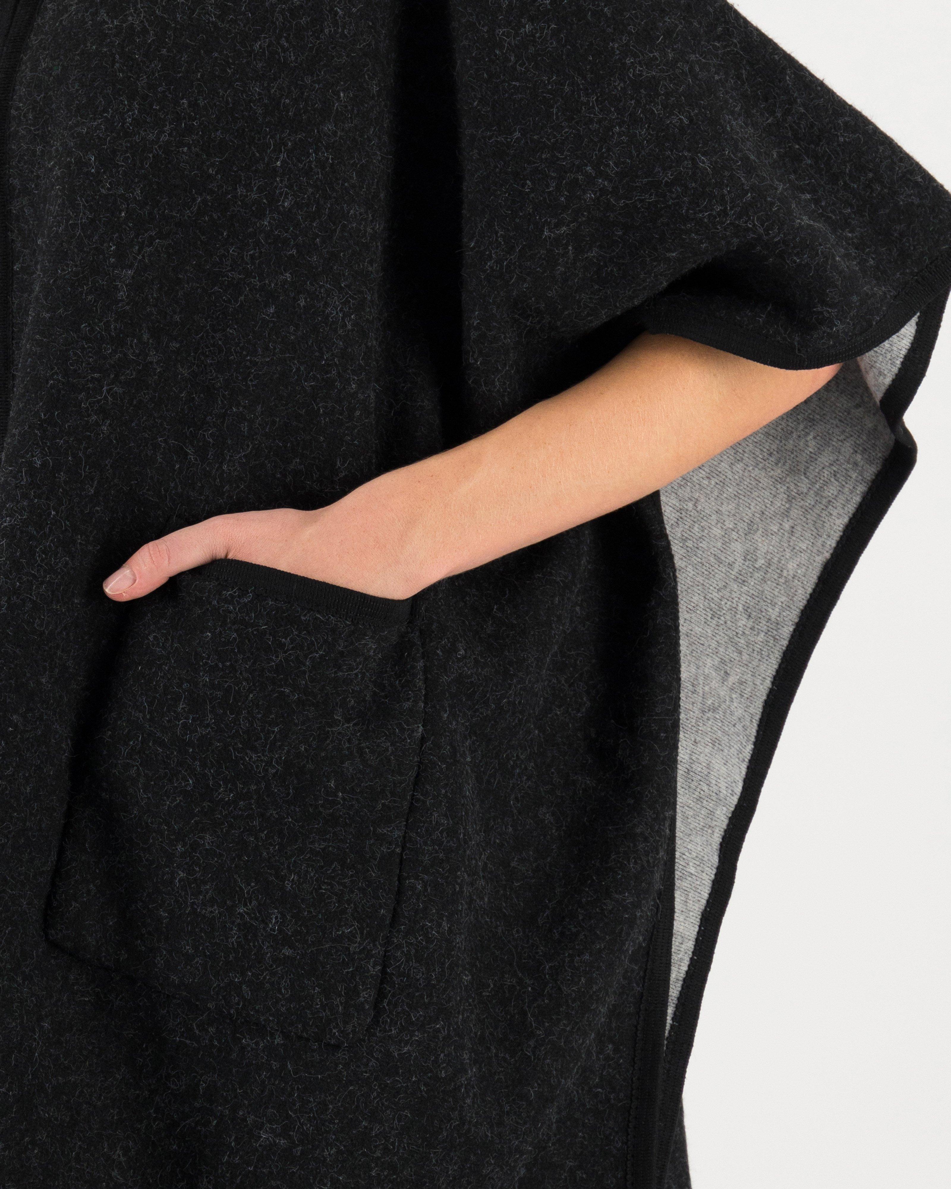 Kathleen Zip Through Poncho -  black