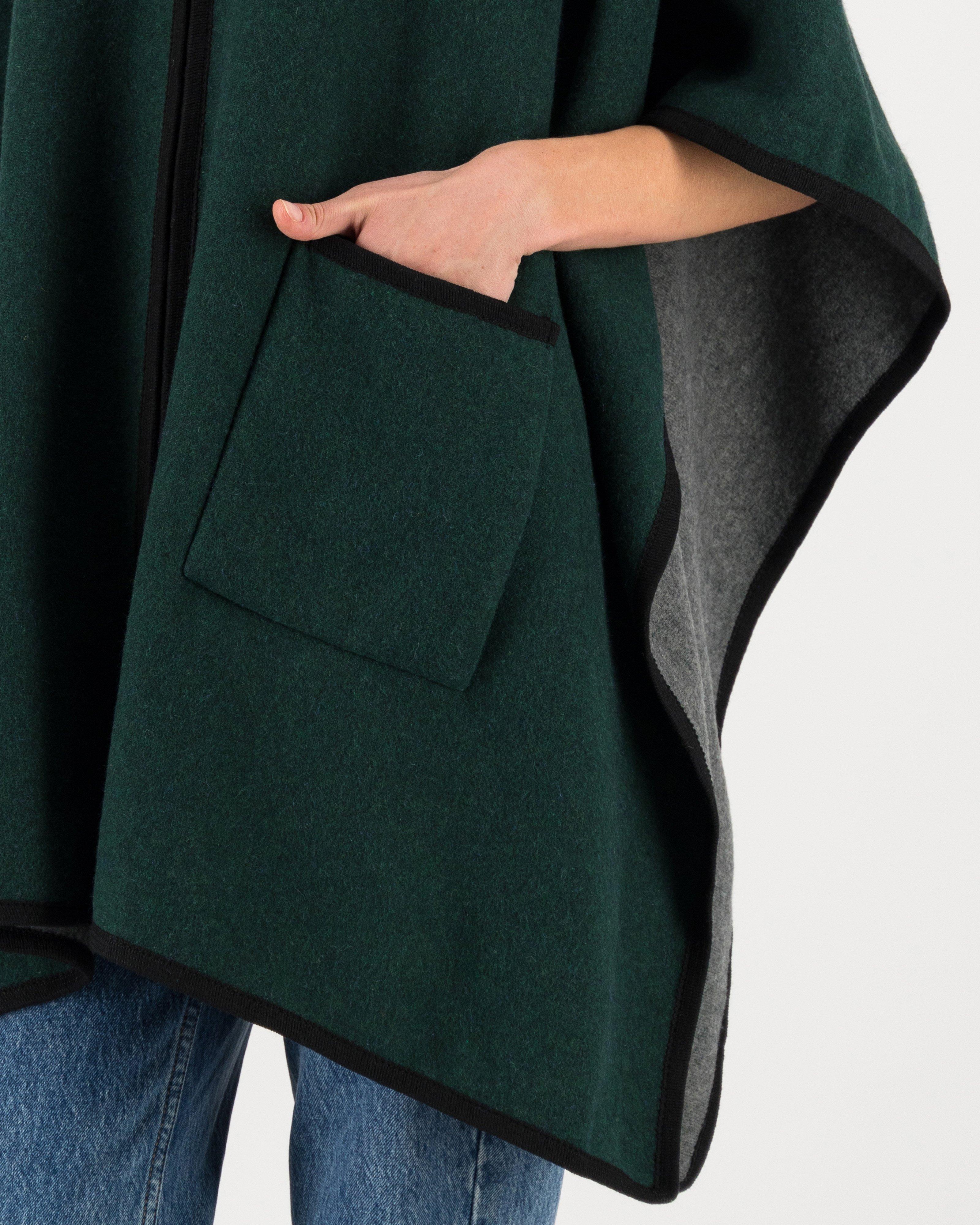 Kathleen Zip Through Poncho -  green