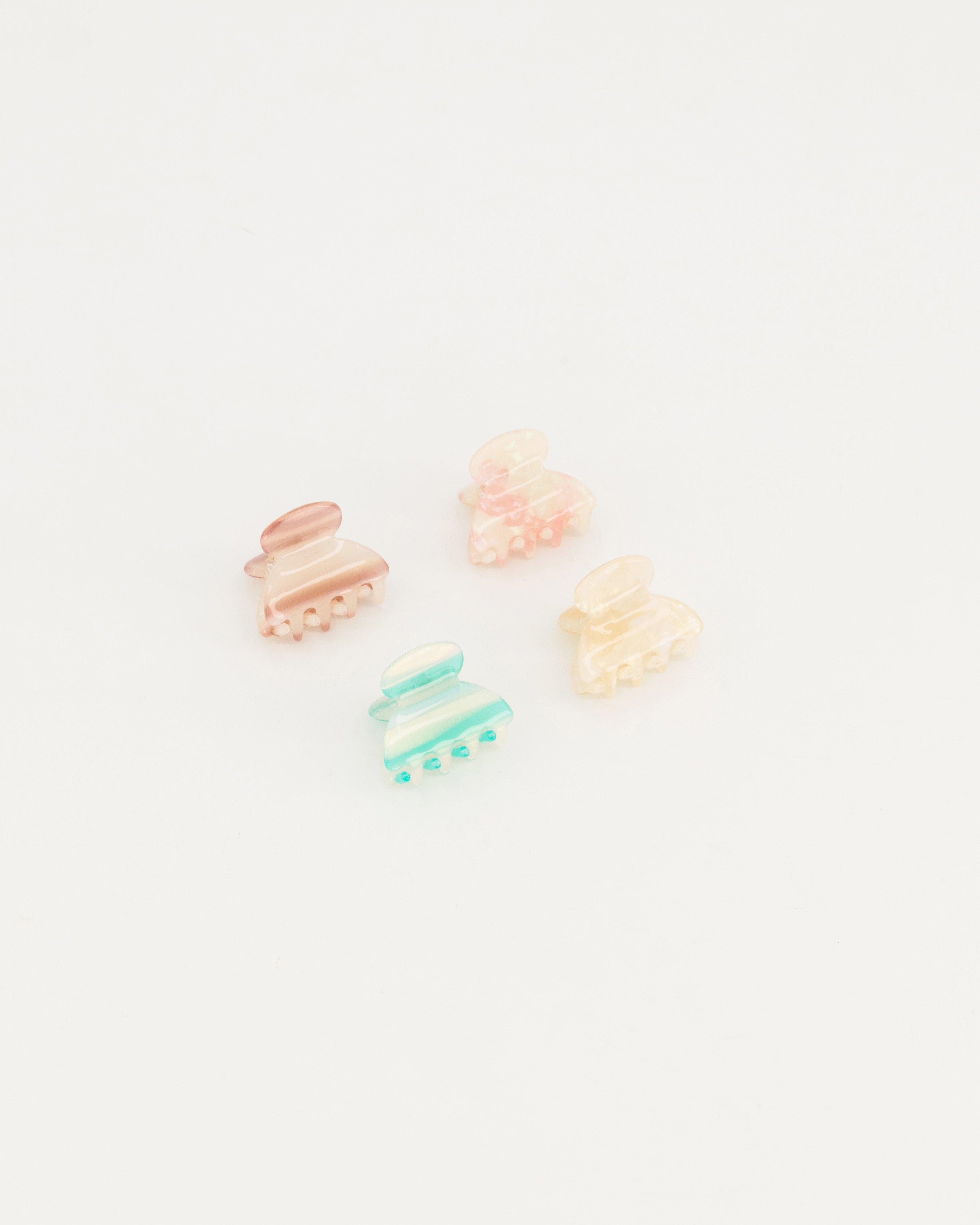 4-Pack Porsha Mini Bulldog Clips -  pink