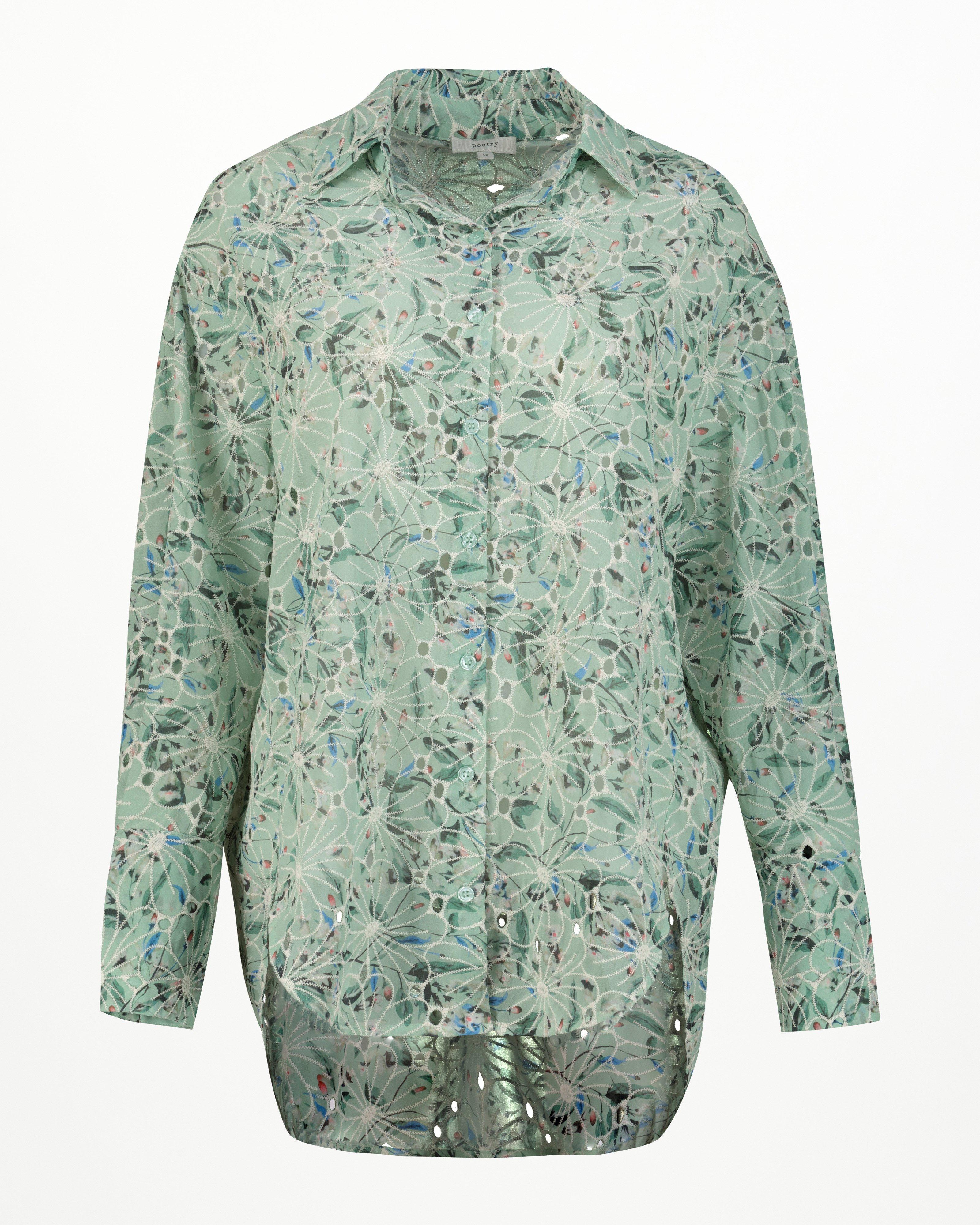 Wren Schiffli Printed Blouse -  sage