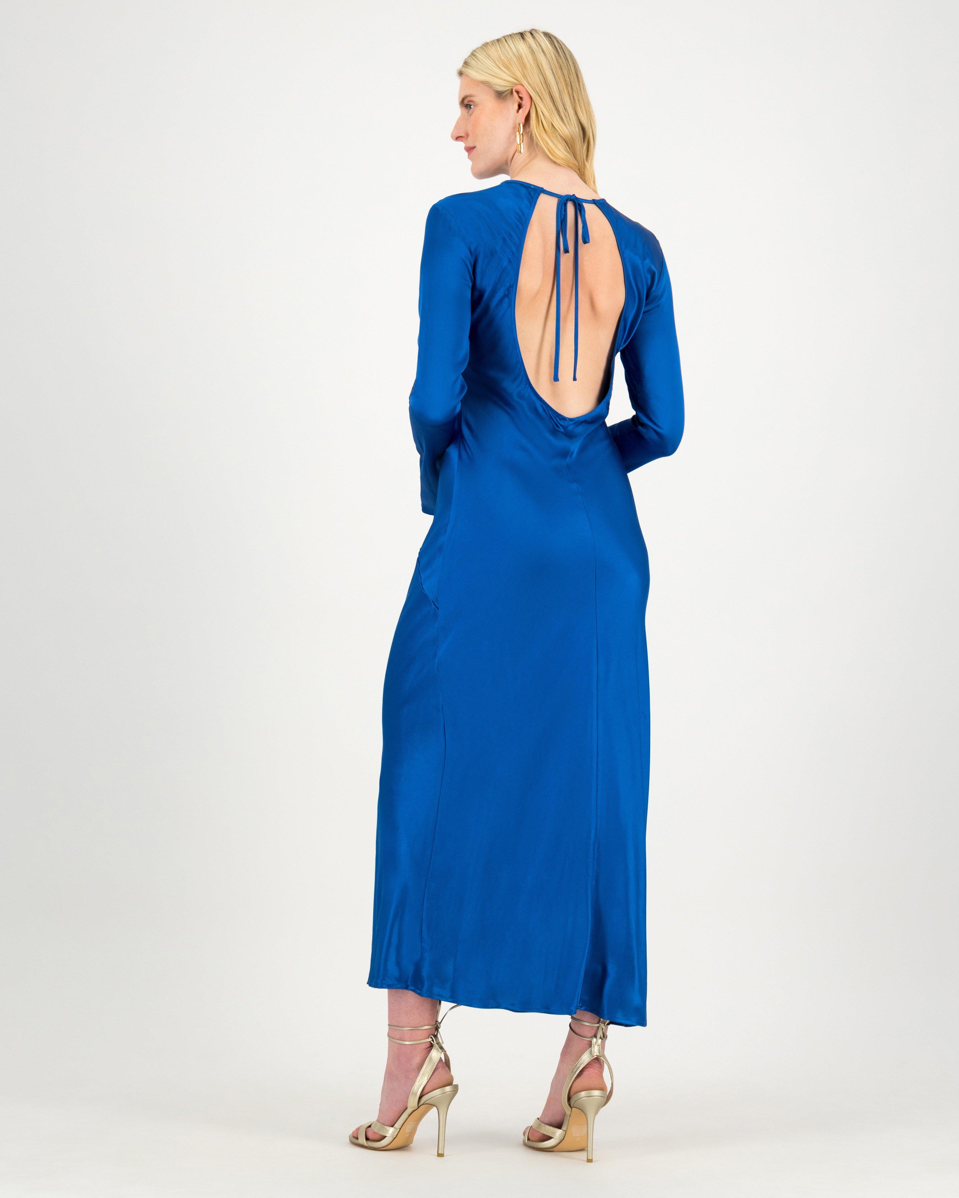 Jules Sateen Dress -  cobalt