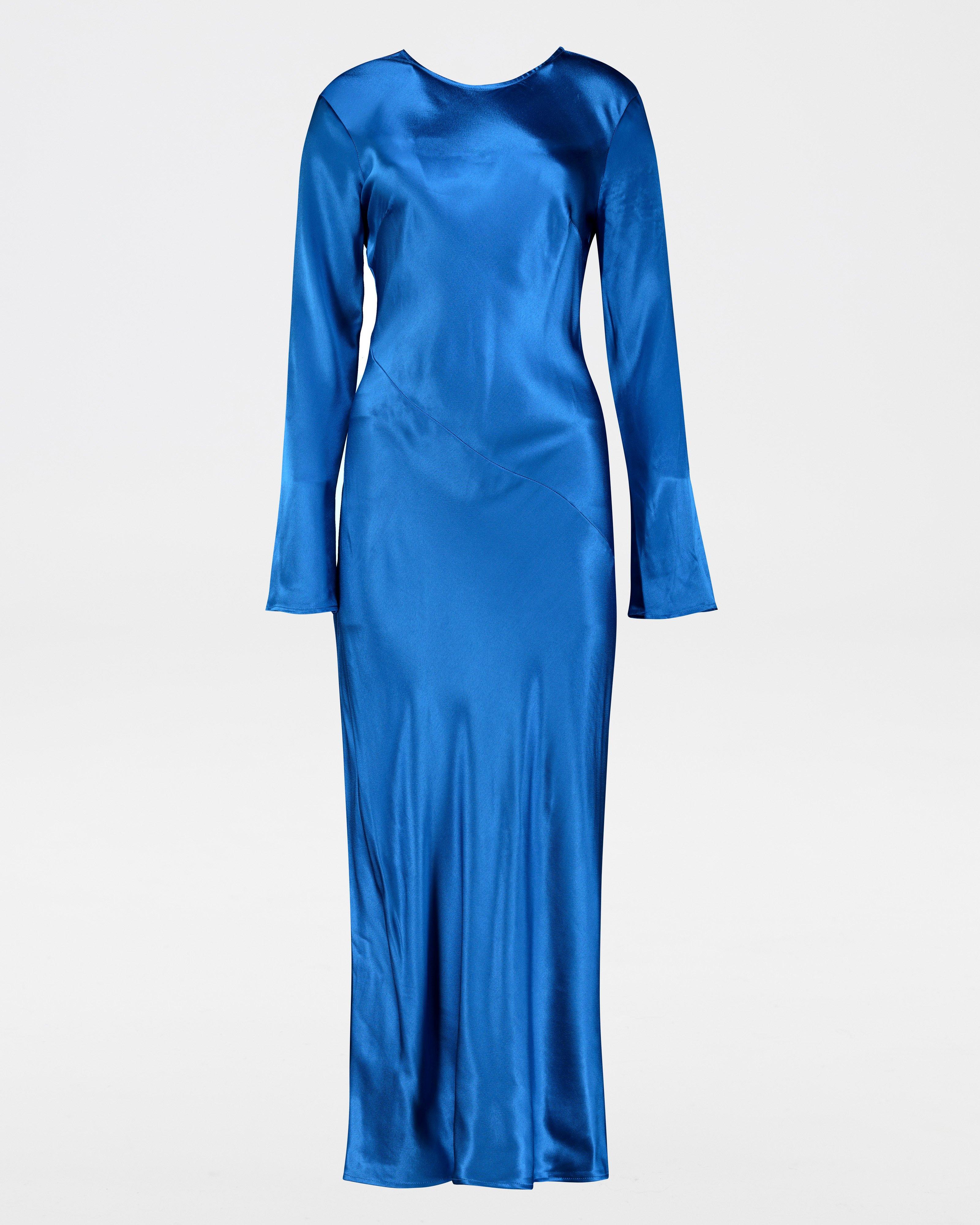 Jules Sateen Dress -  cobalt