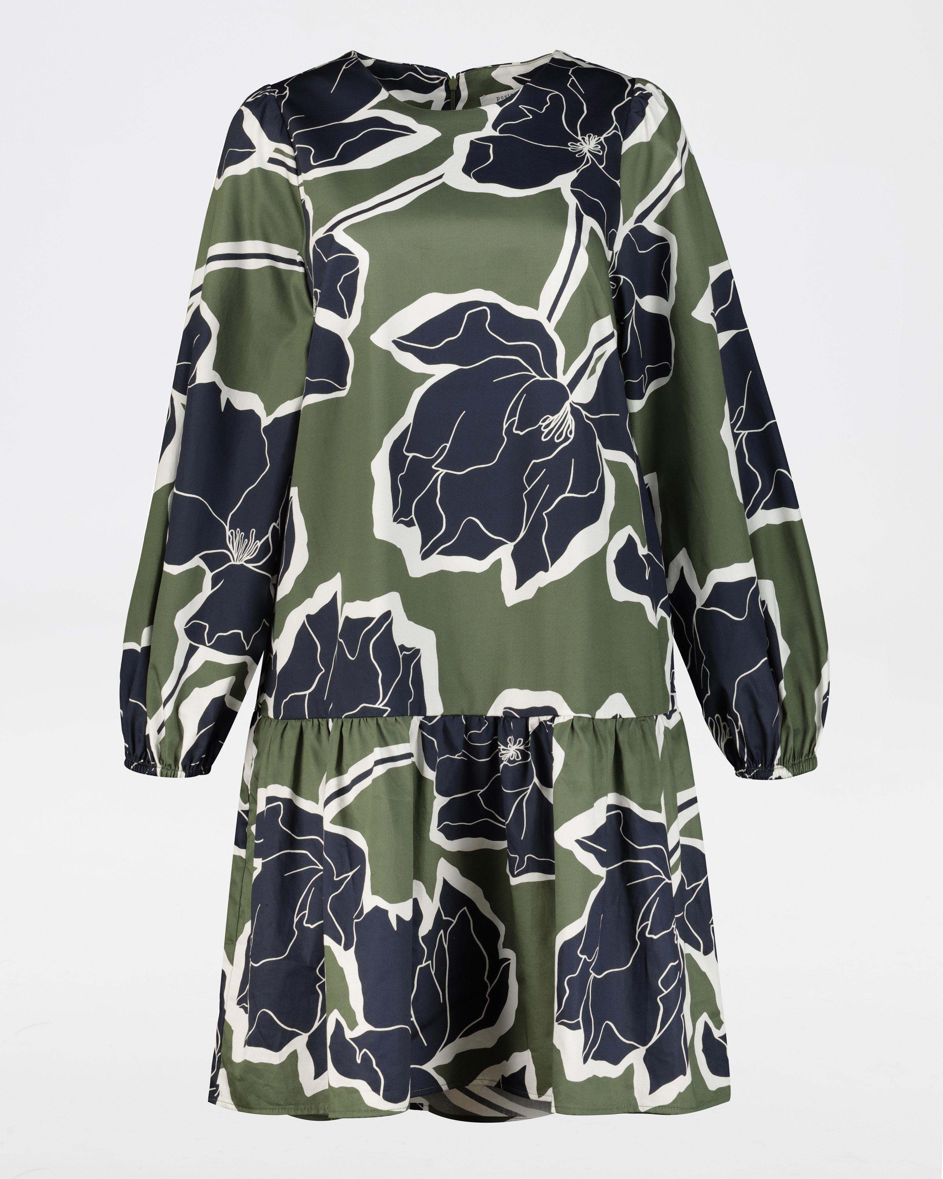 Aurelie Printed Dress -  olive