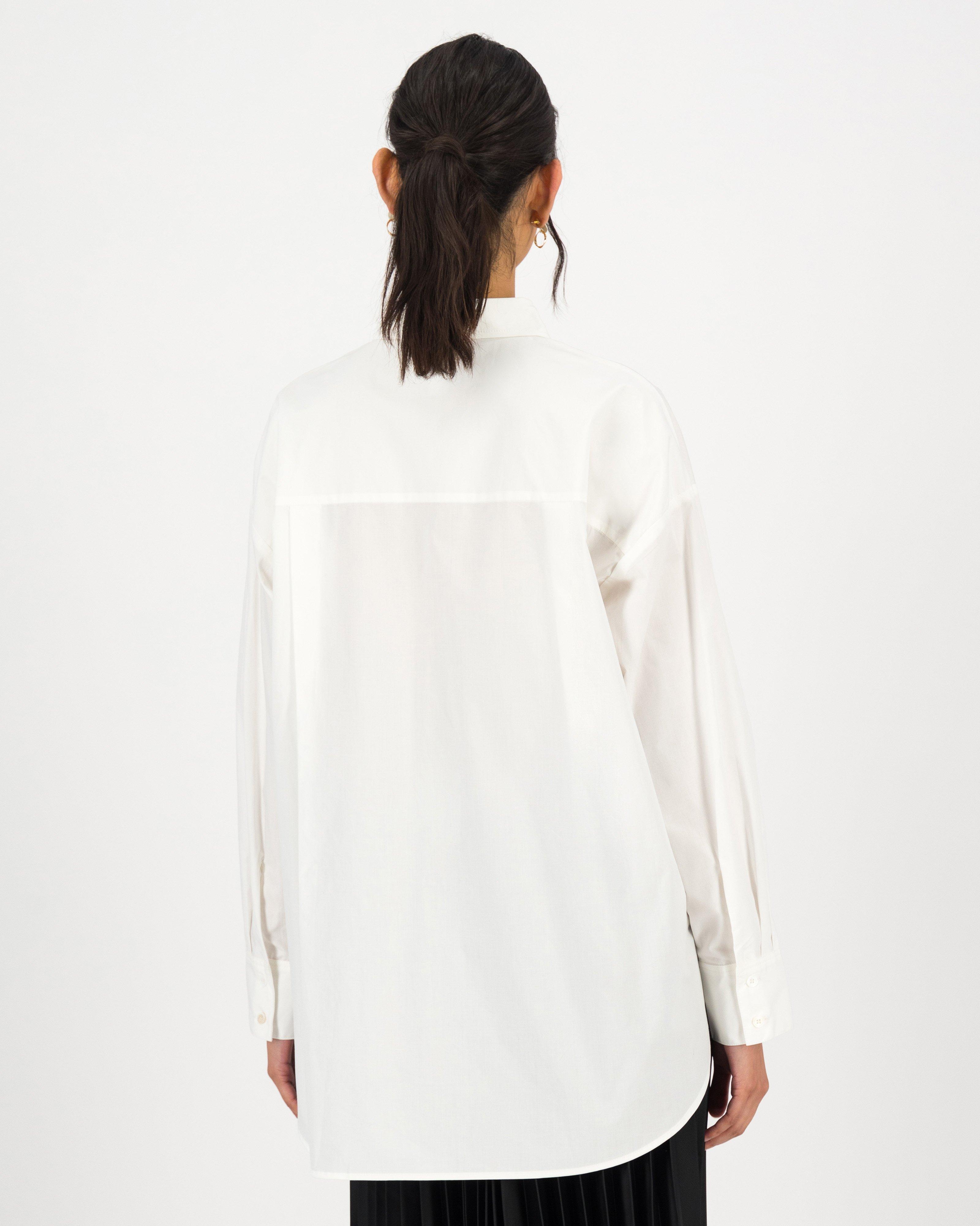 Becka Poplin Shirt -  white