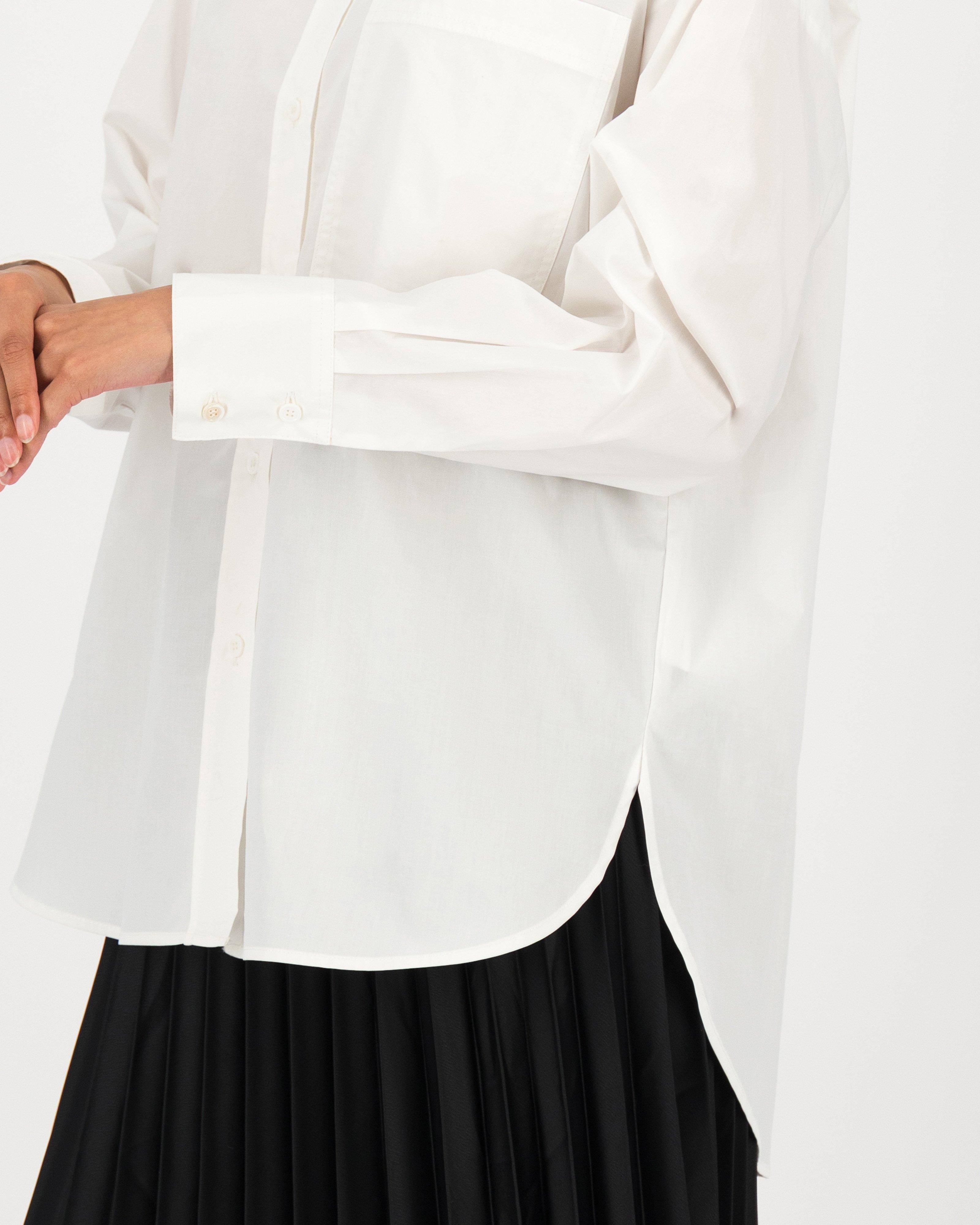 Becka Poplin Shirt -  white