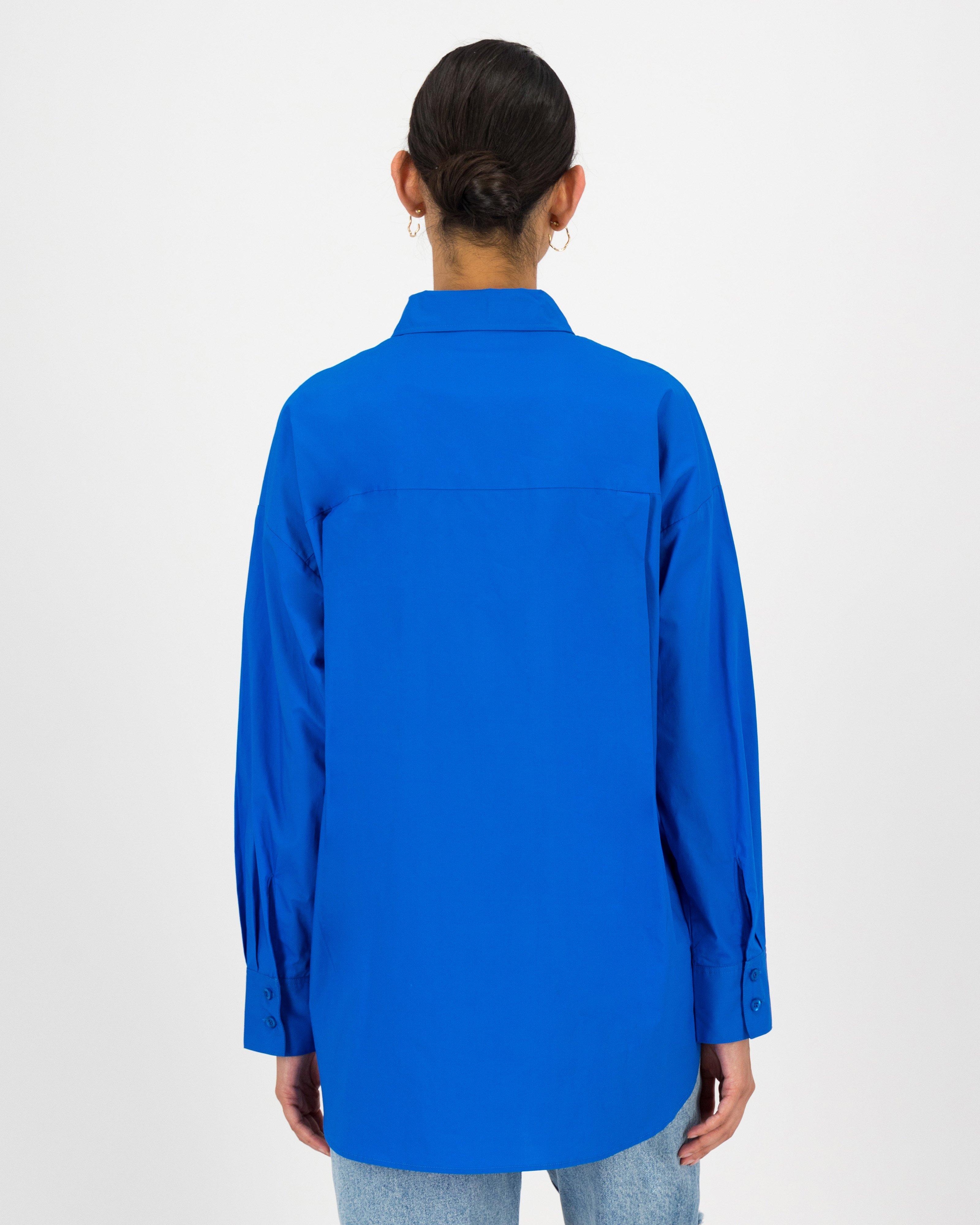 Becka Poplin Shirt -  midblue