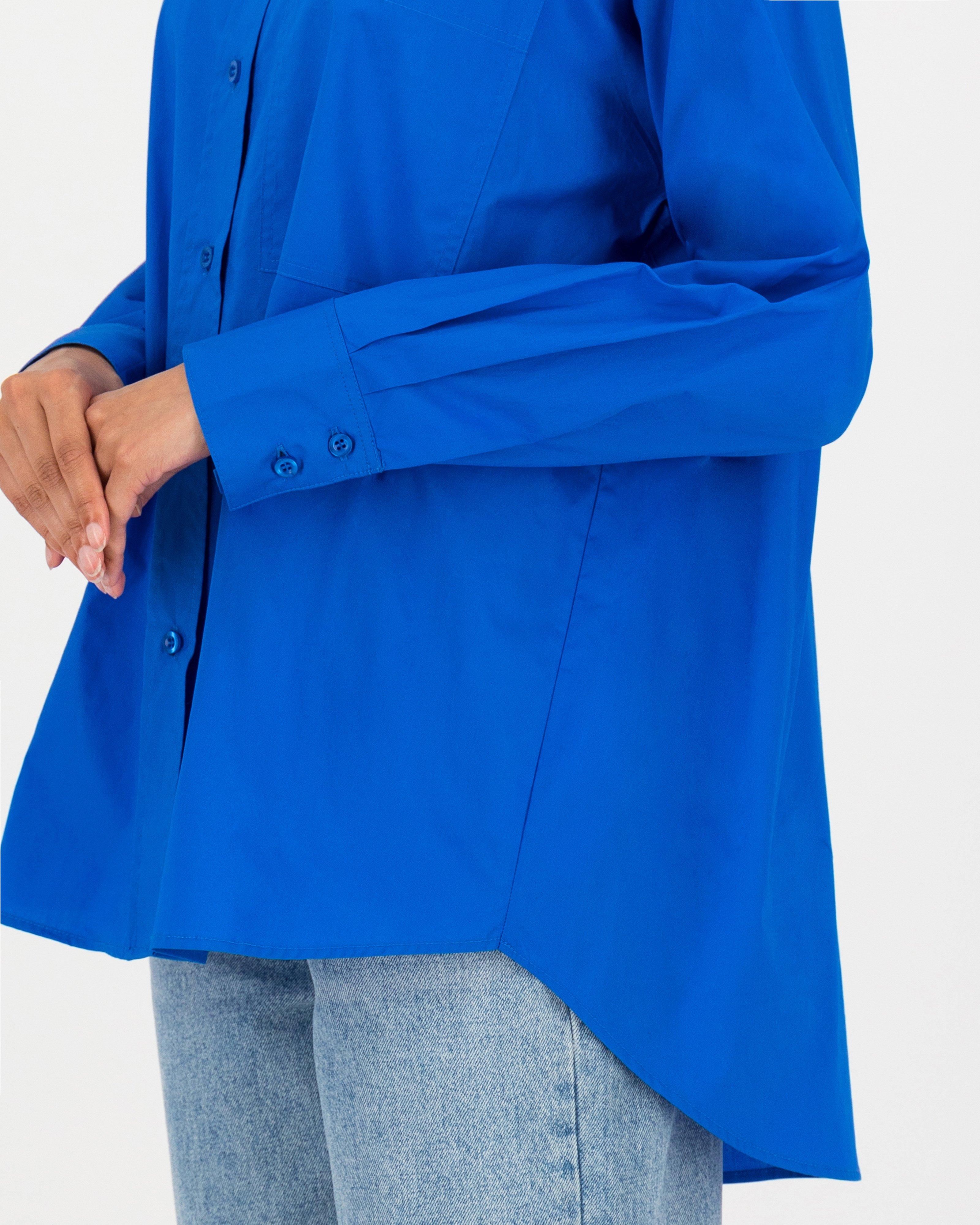 Becka Poplin Shirt -  midblue