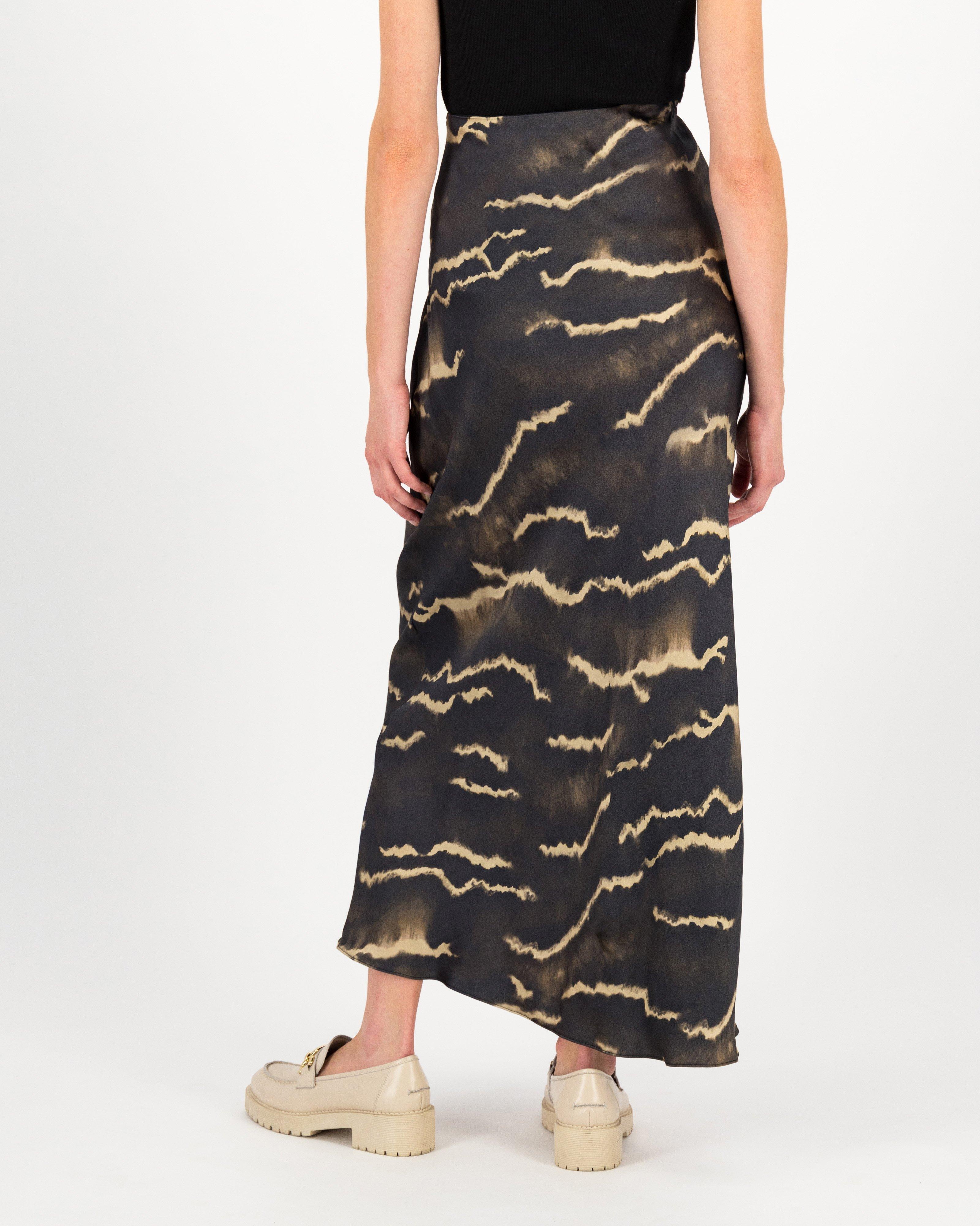 Noelle Slim Printed Skirt -  brown