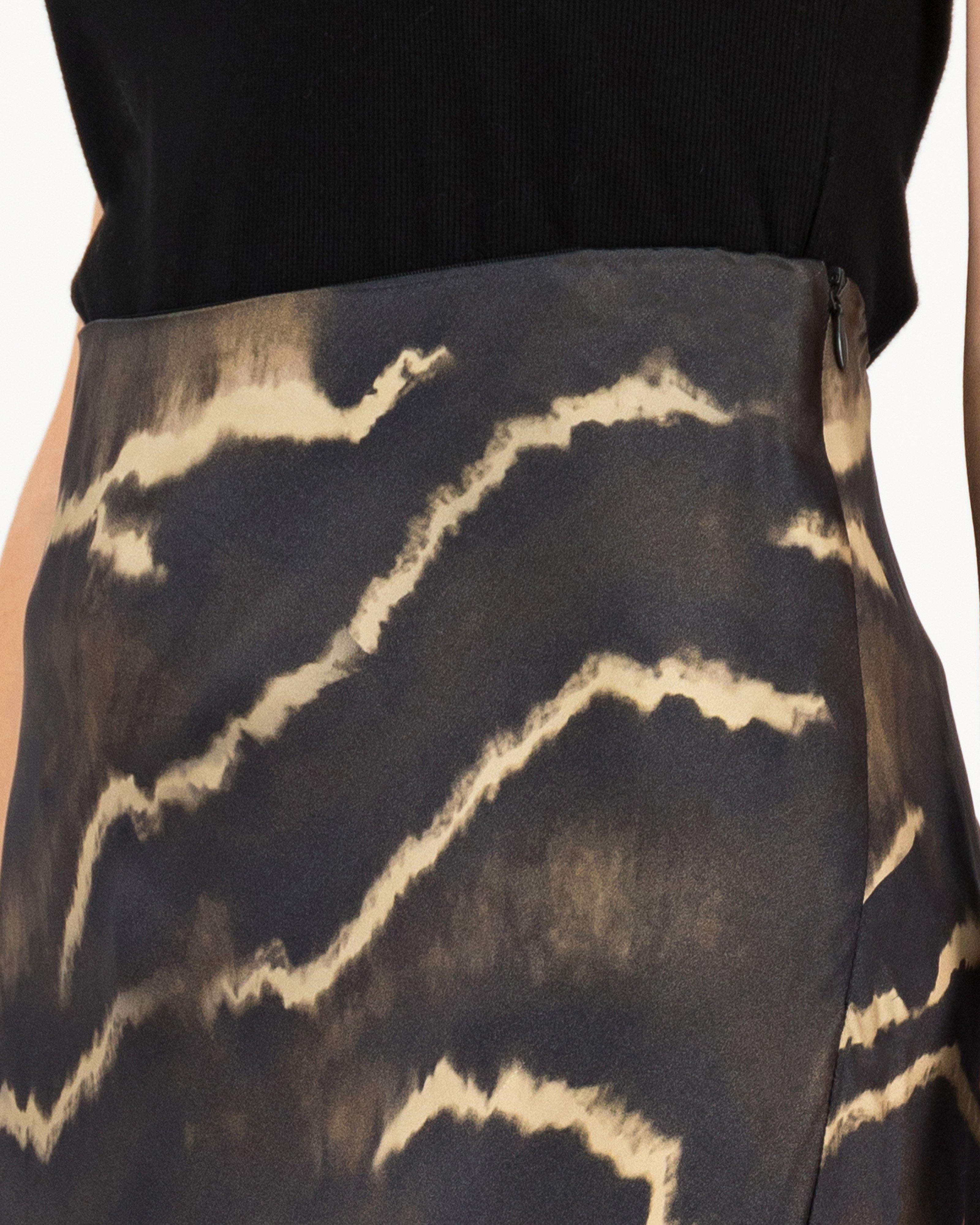 Noelle Slim Printed Skirt -  brown